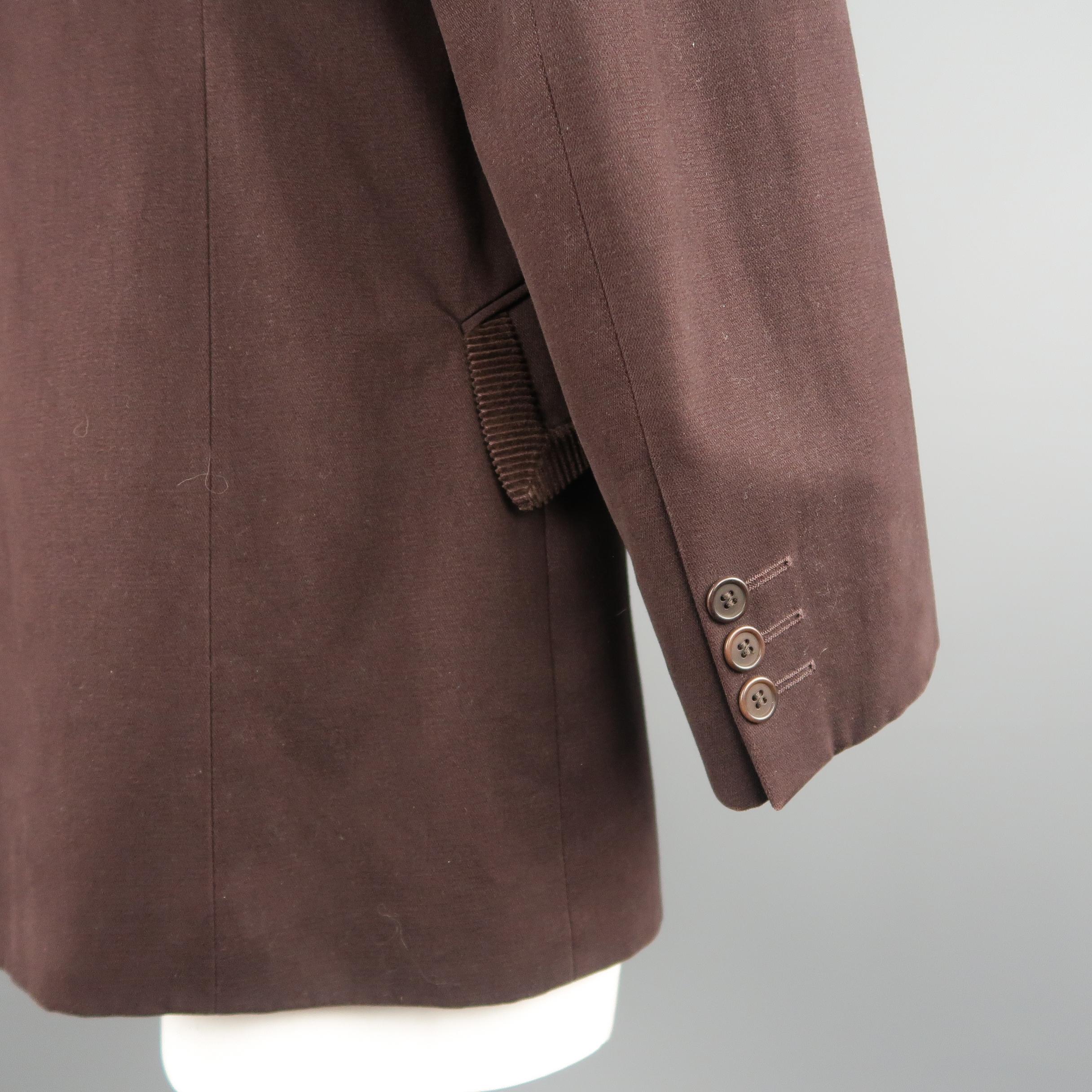 GIGLI 40 Brown Solid Cotton Corduroy Coat 2