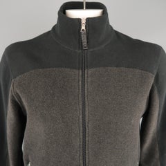 PRADA XL Black & Charcoal Two Toned Fleece Jacket