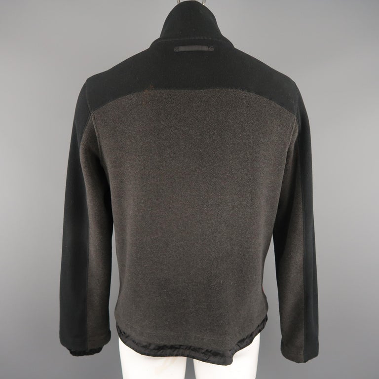 PRADA XL Black and Charcoal Two Toned Fleece Jacket at 1stDibs | two ...