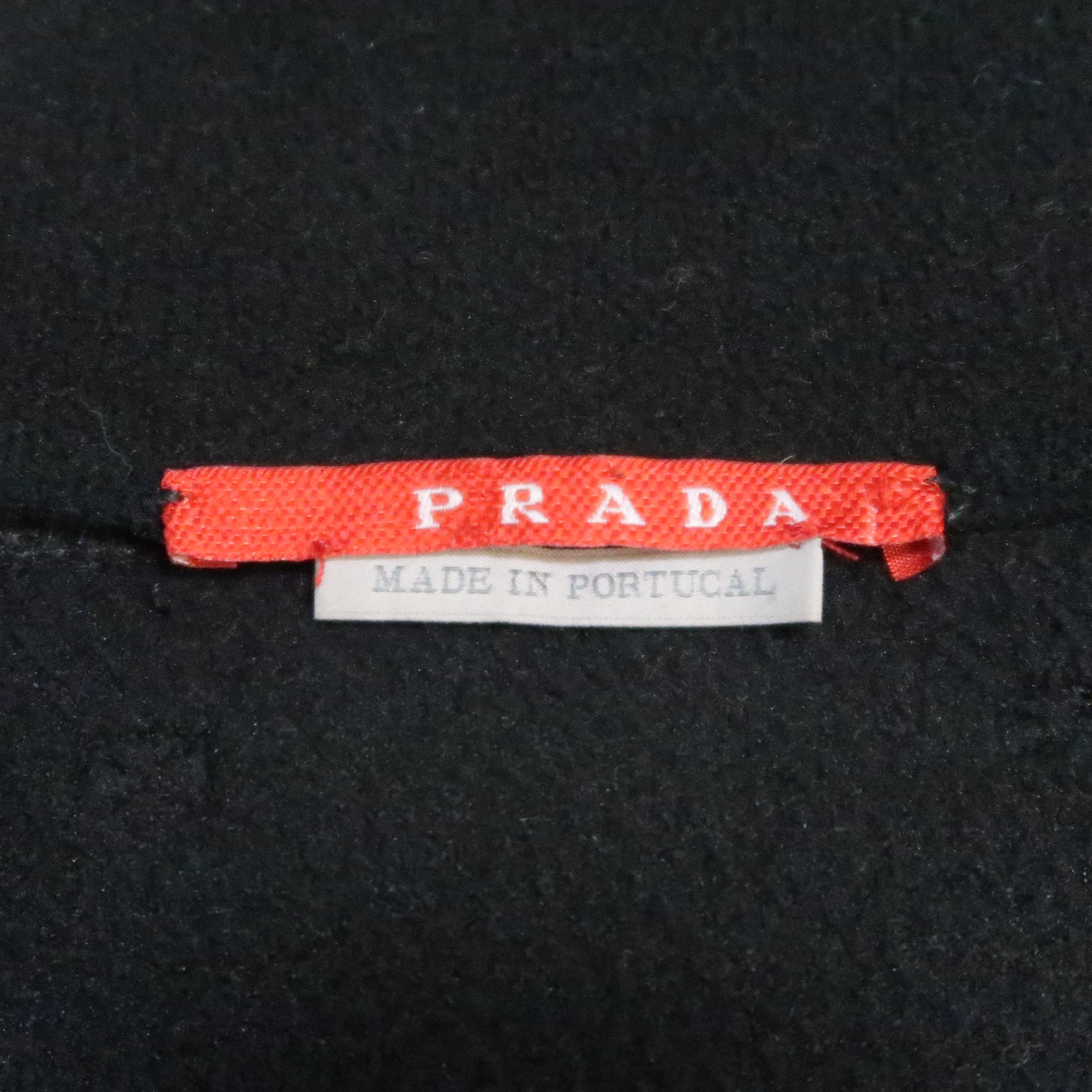 PRADA XL Black & Charcoal Two Toned Fleece Jacket 1
