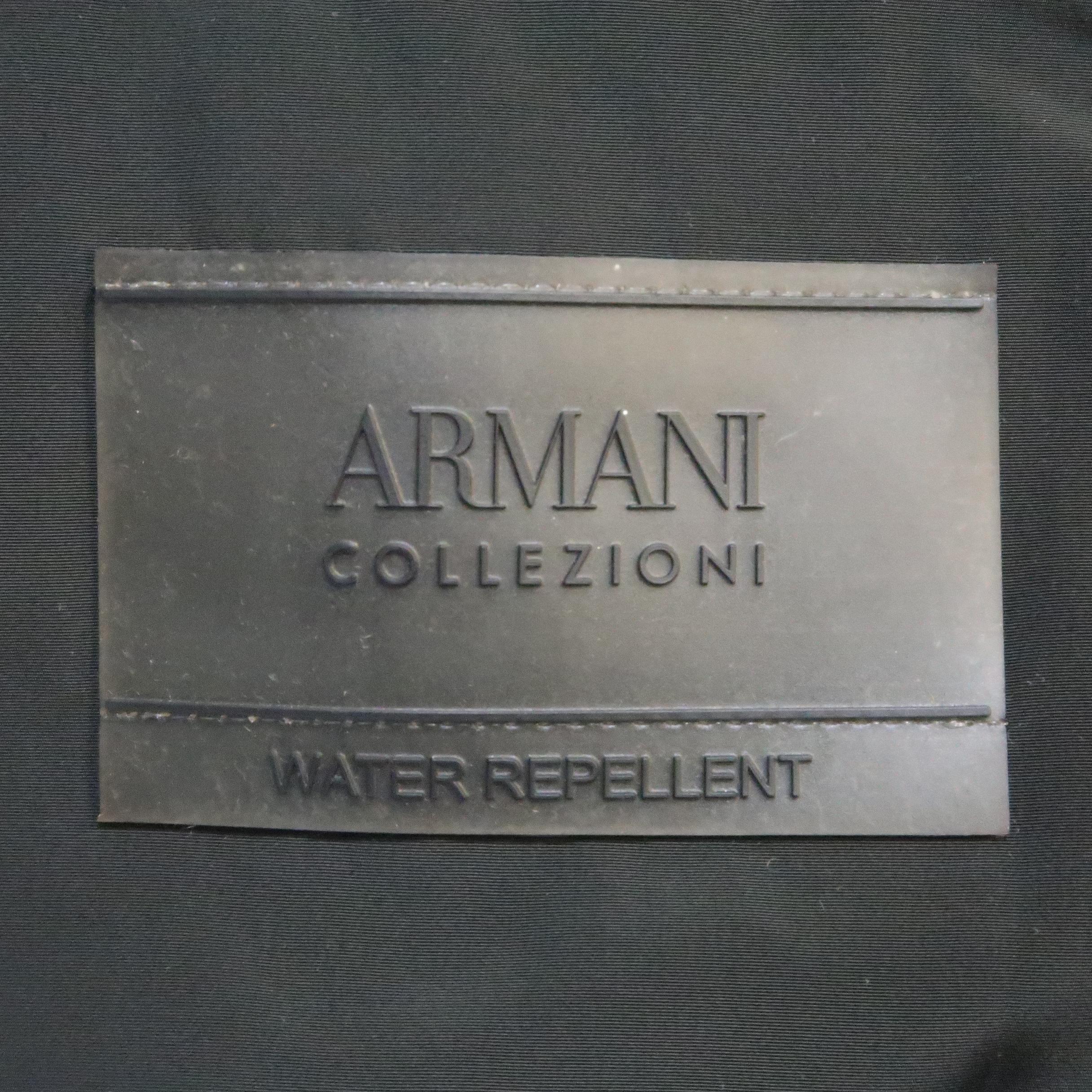 ARMANI COLLEZIONI 40 Black Solid Polyester Hooded Jacket 1