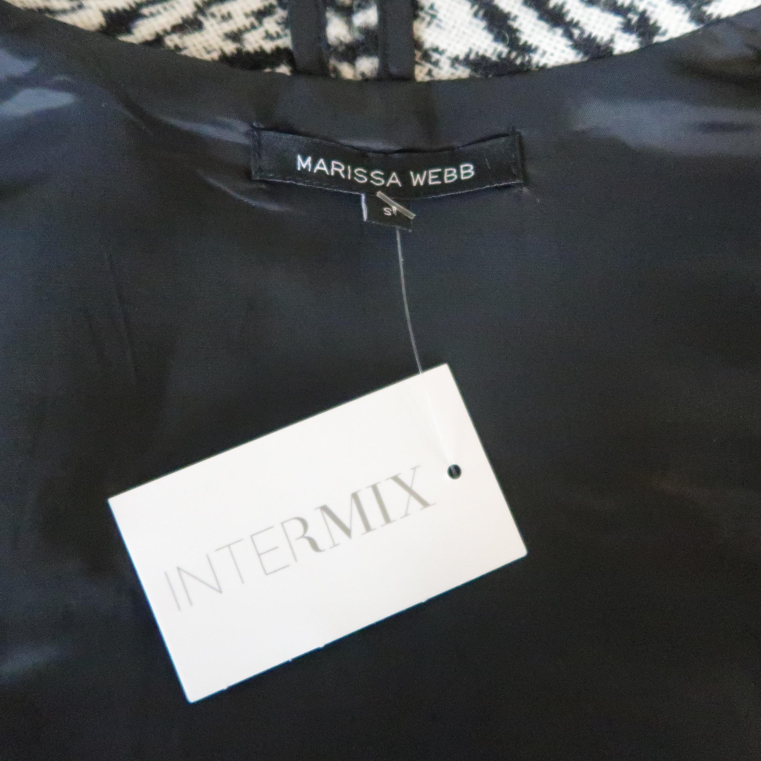 MARISSA WEBB Size S Black & White Chevron Wool Blend Geometric Vest 1