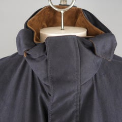 Men's LORO PIANA L Navy High Collar Storm System Coat