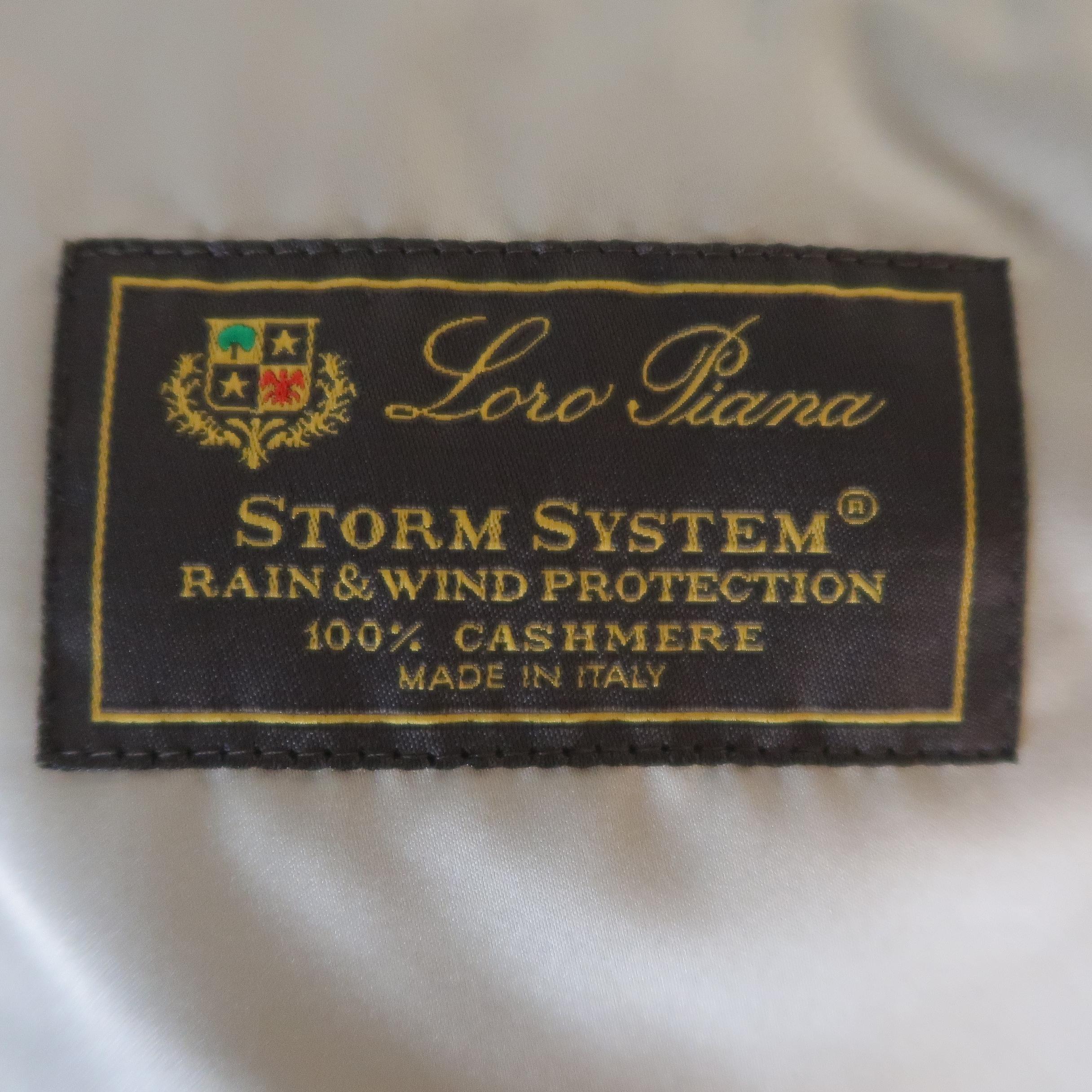Men's LORO PIANA L Brown Cashmere High Zip Hood Collar Storm System Coat 8