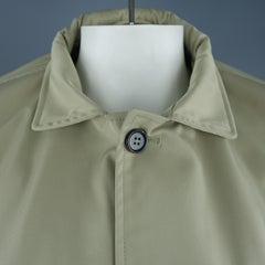 EREDI PISANO L Khaki Cotton Twill Zip Hood Detachable Liner Rain Coat
