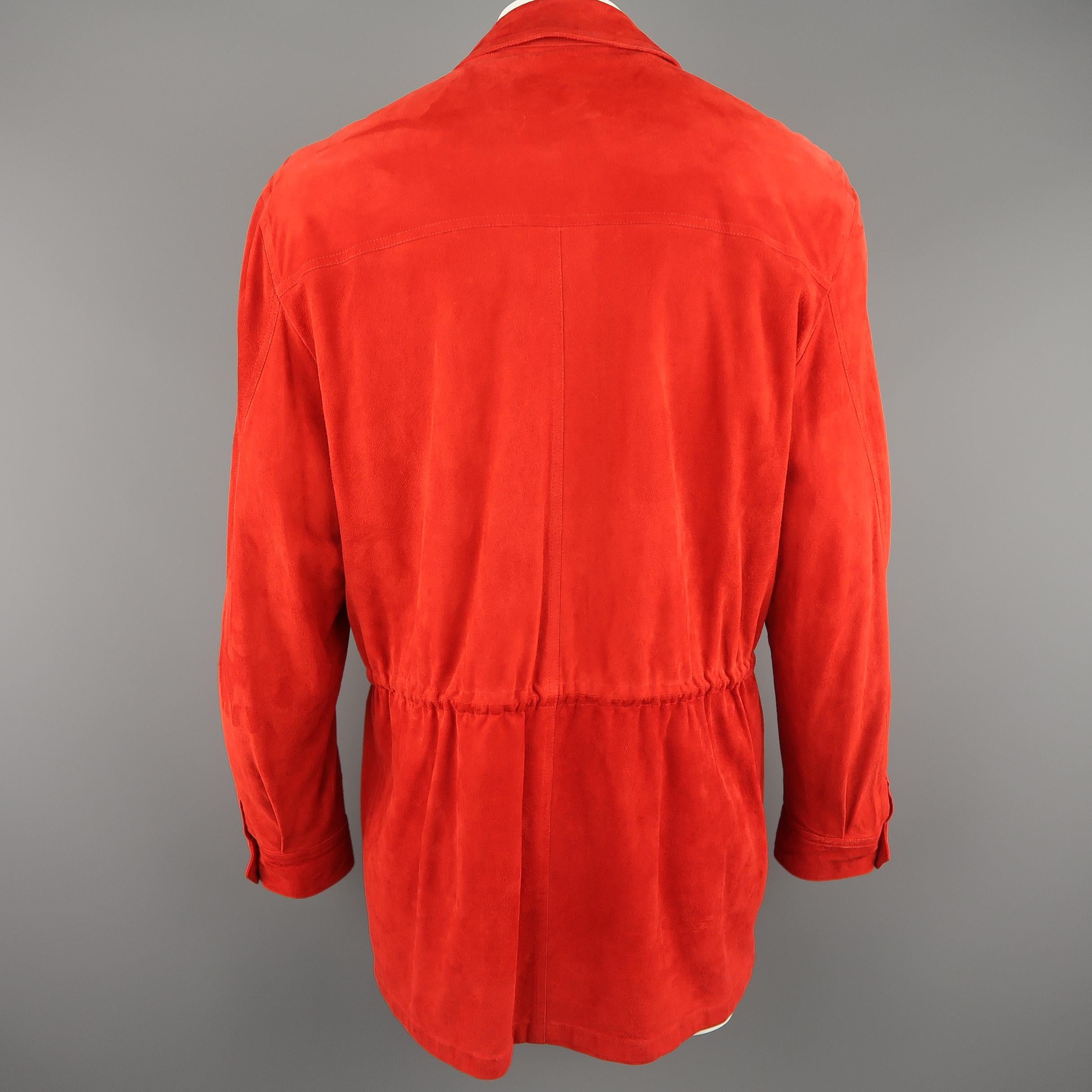 Men's VALSTAR 42 Red Suede Four Pocket Drawstring Waist Coat