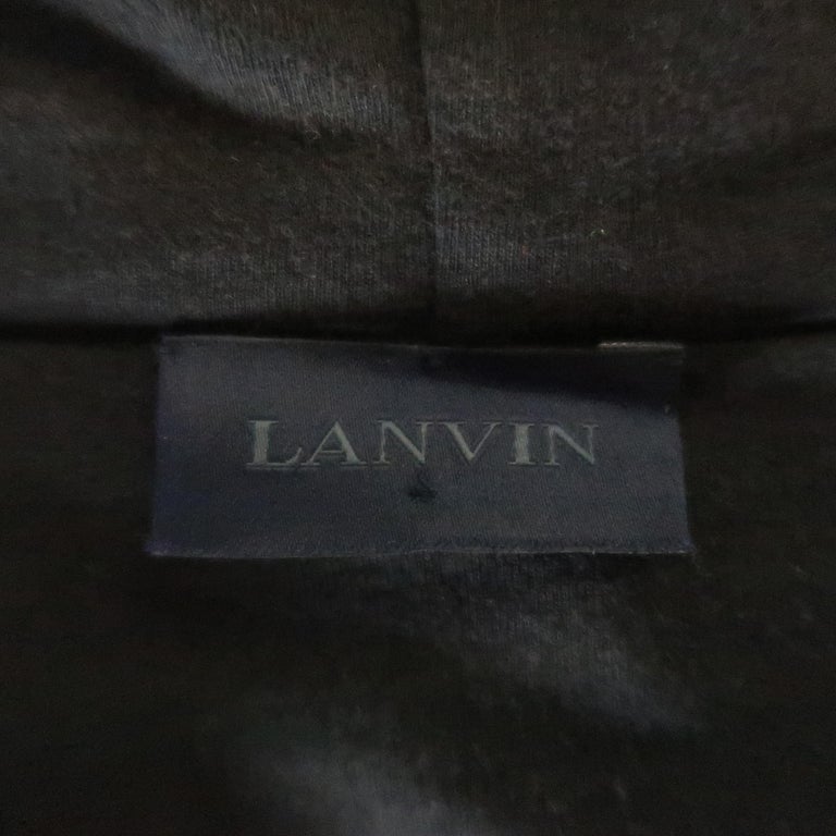 Men's LANVIN L Black Jersey Silk Overlay Hoodie Zip Jacket at 1stDibs ...