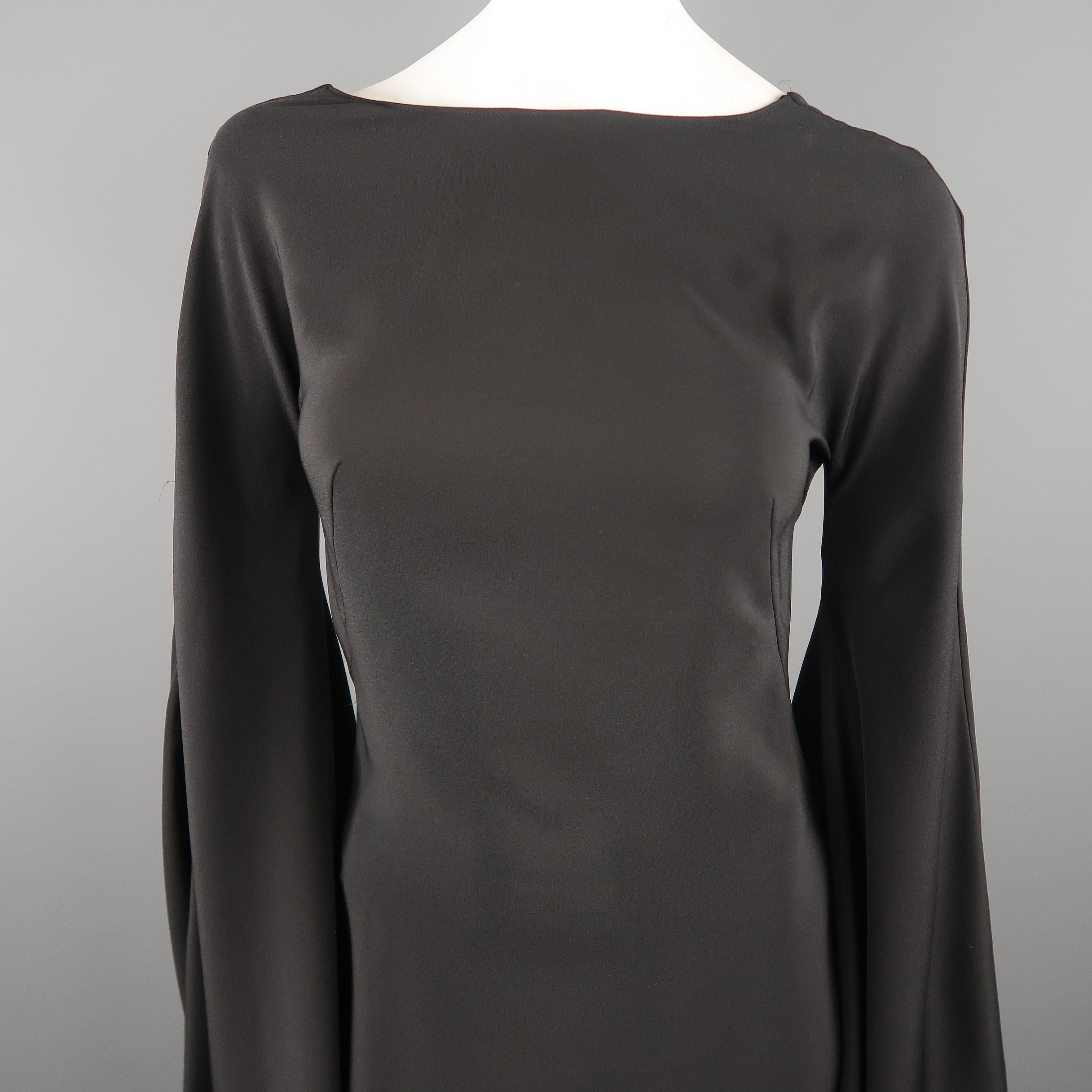 Iconic TOM FORD - Spring 2013 Runway Size 4 Black Silk Open Back Cocktail Dress 2