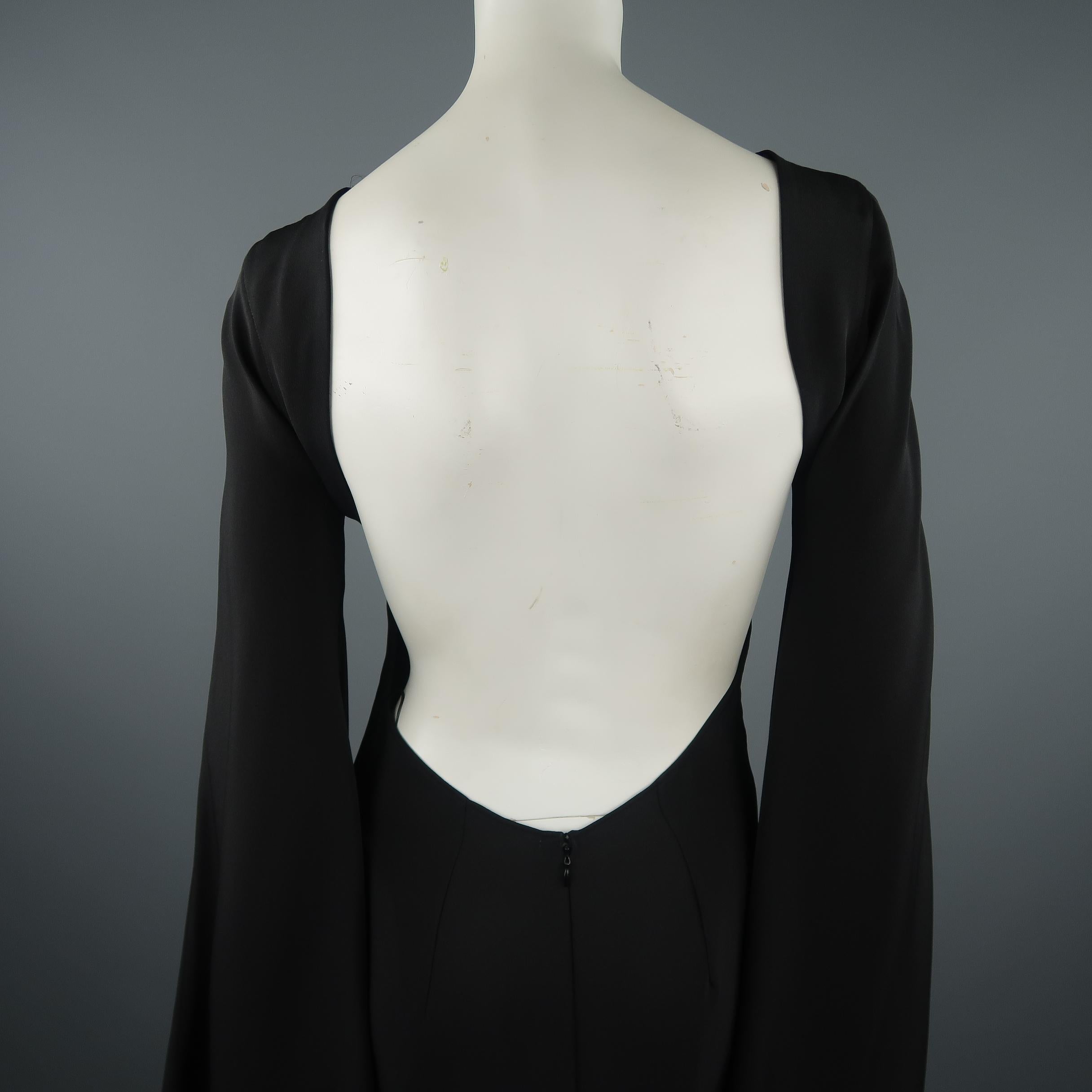 Iconic TOM FORD - Spring 2013 Runway Size 4 Black Silk Open Back Cocktail Dress 5