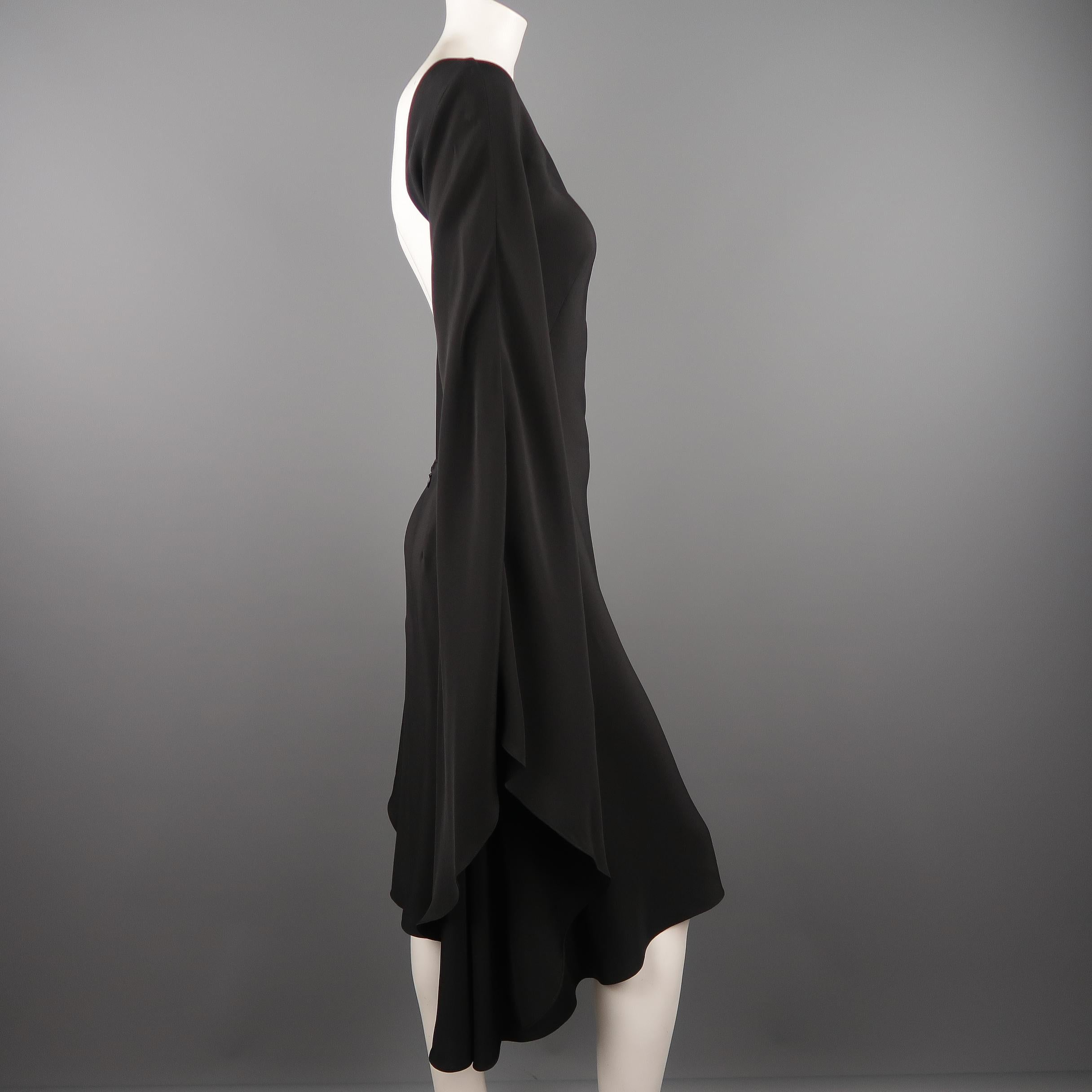 Iconic TOM FORD - Spring 2013 Runway Size 4 Black Silk Open Back Cocktail Dress 3