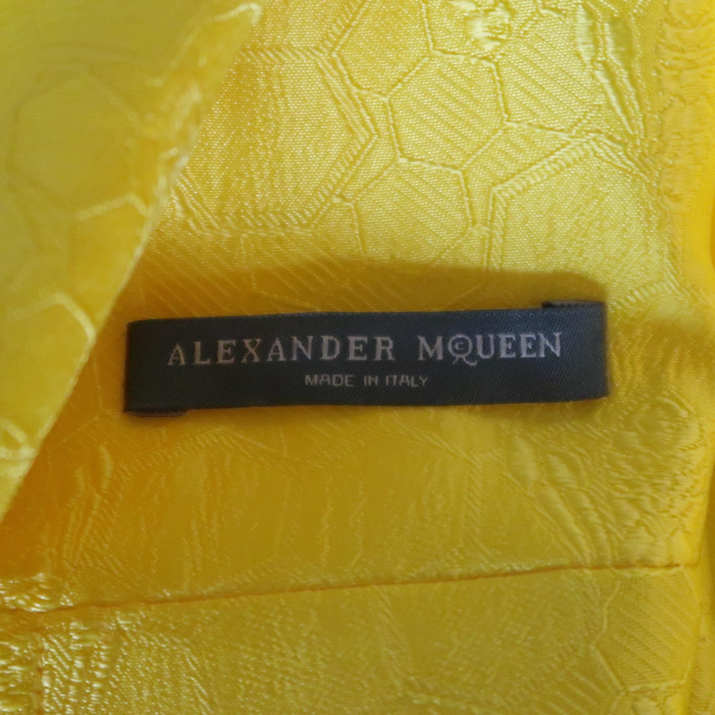 ALEXANDER MCQUEEN - Spring 2013 Runway 8 Yellow Silk Off Shoulder Cocktail Dress 7