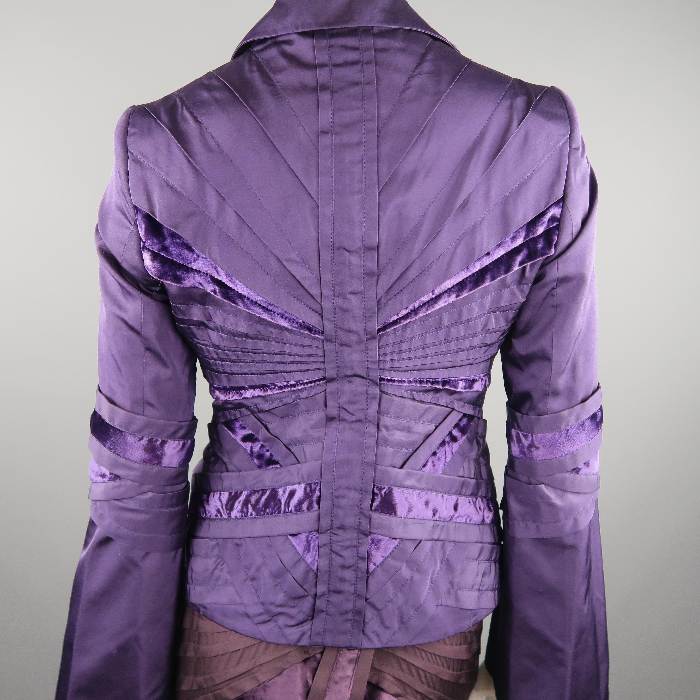 GUCCI by TOM FORD 4 Purple Silk Velvet Fall 2004 Final Collection Skirt Suit 4