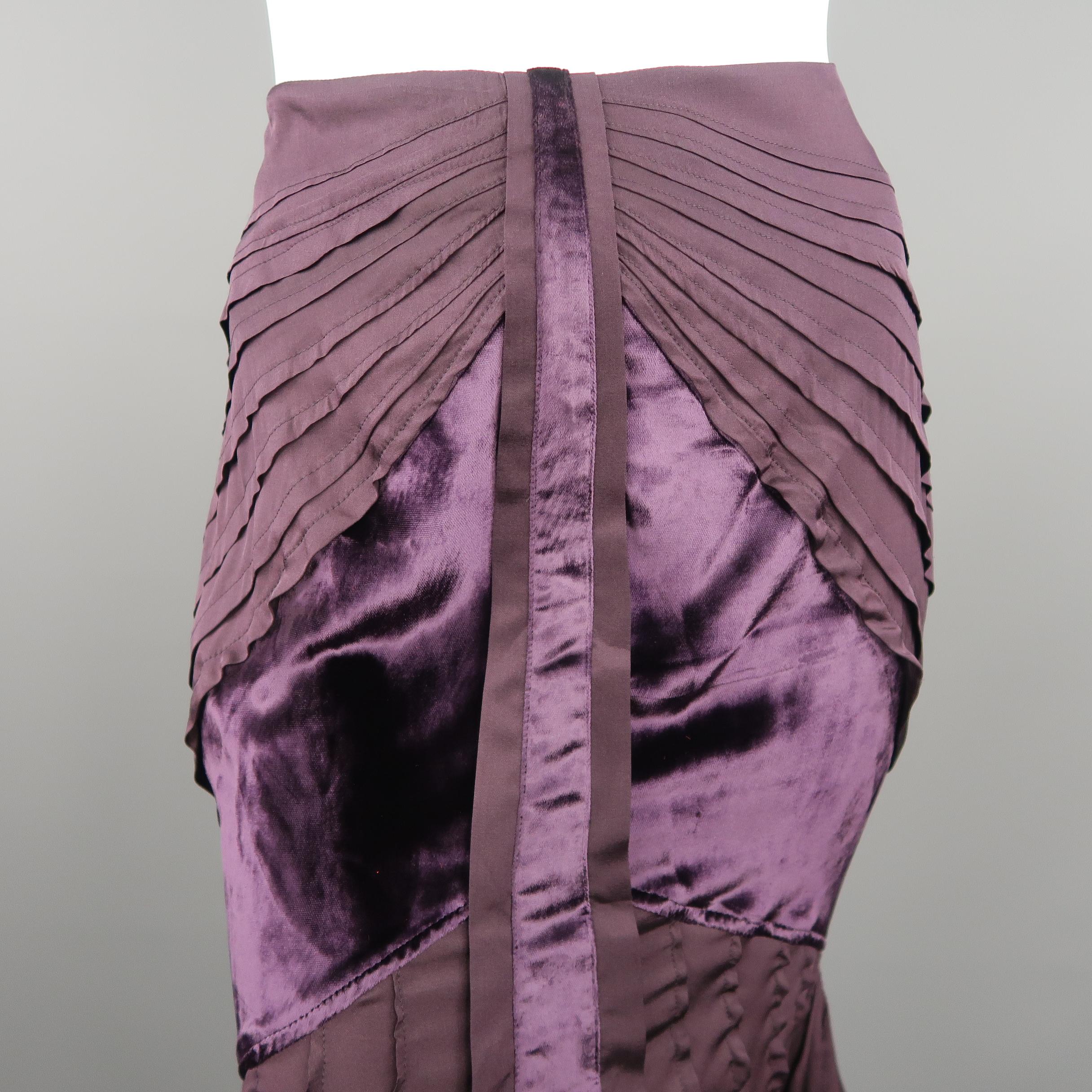GUCCI by TOM FORD 4 Purple Silk Velvet Fall 2004 Final Collection Skirt Suit 6
