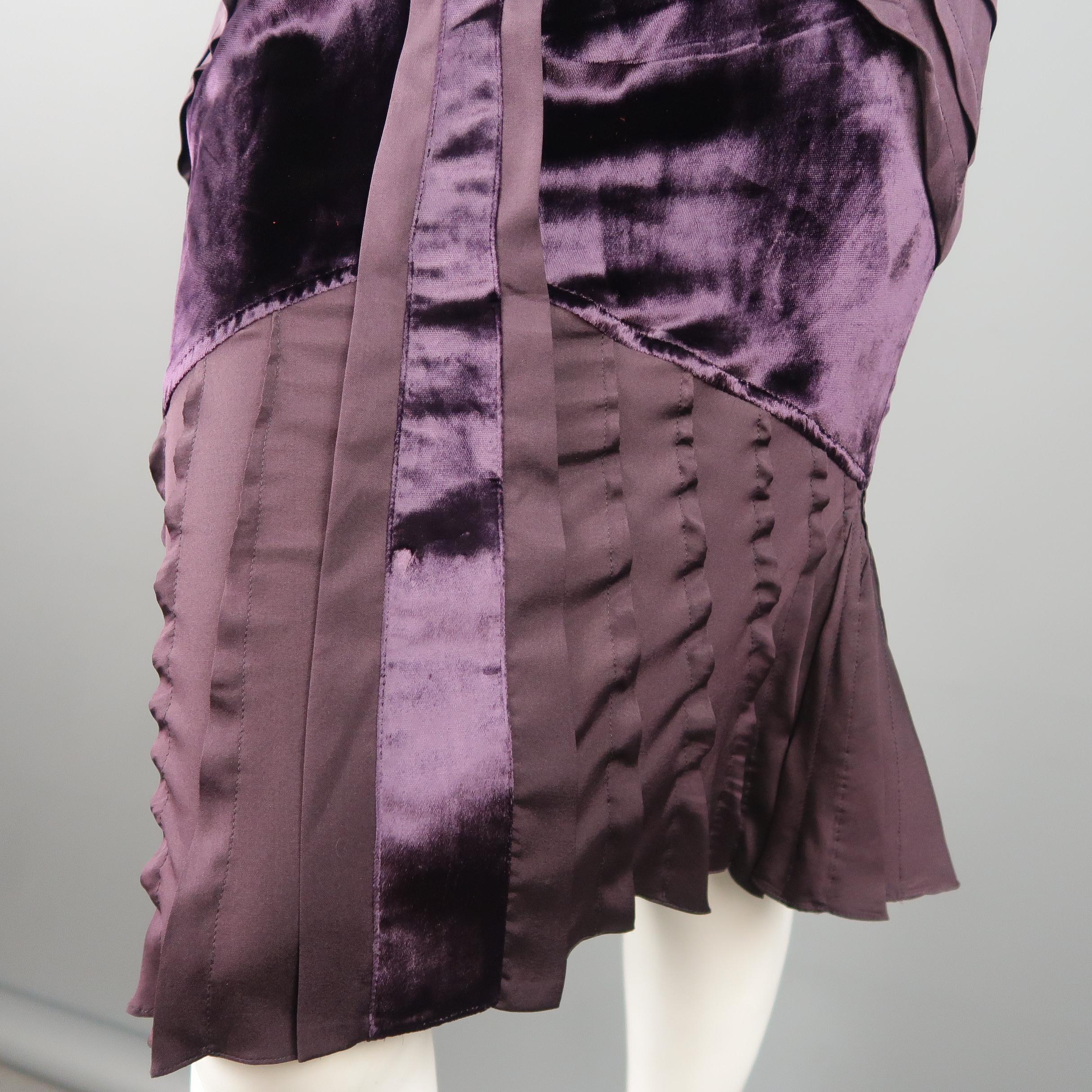 GUCCI by TOM FORD 4 Purple Silk Velvet Fall 2004 Final Collection Skirt Suit 7