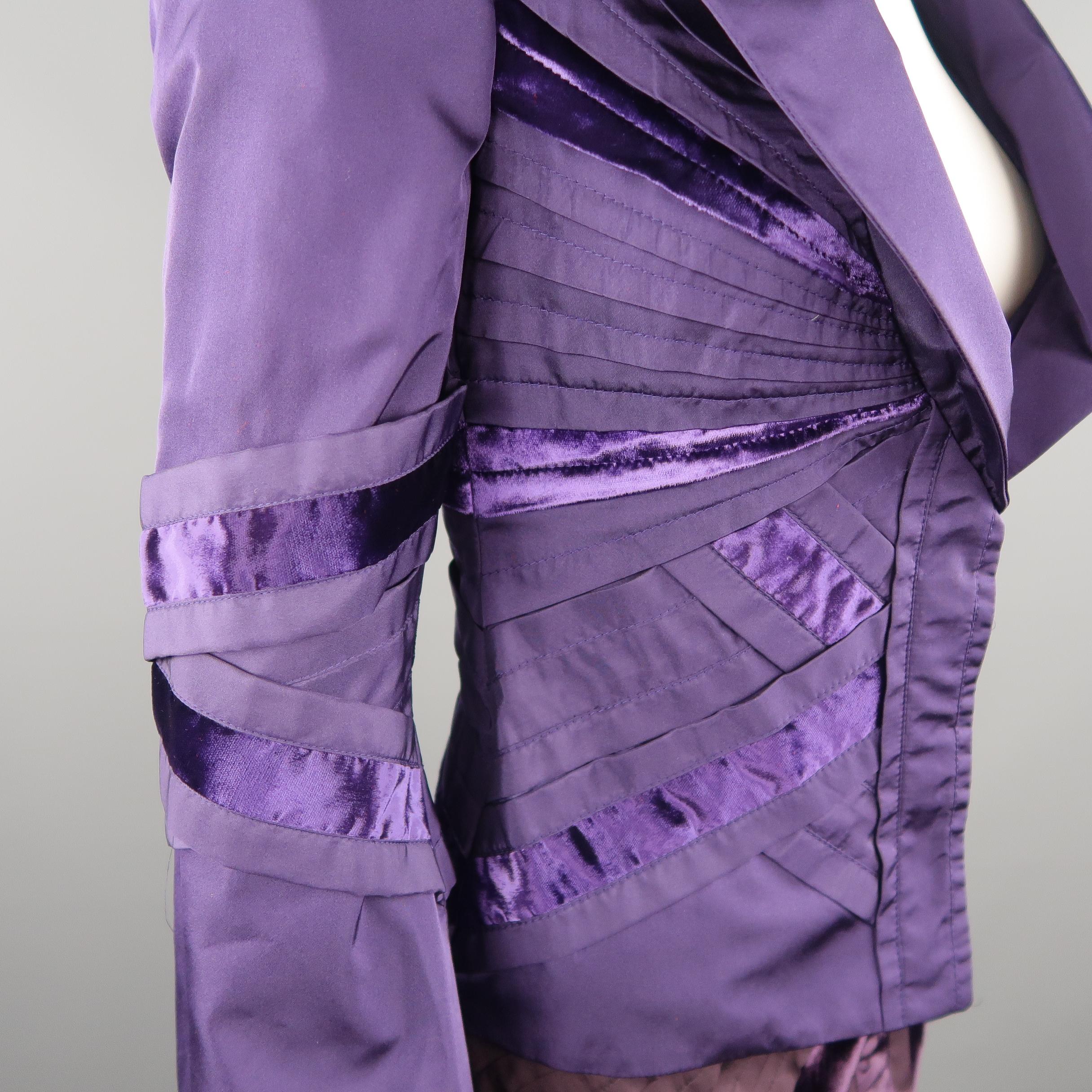 GUCCI by TOM FORD 4 Purple Silk Velvet Fall 2004 Final Collection Skirt Suit 1