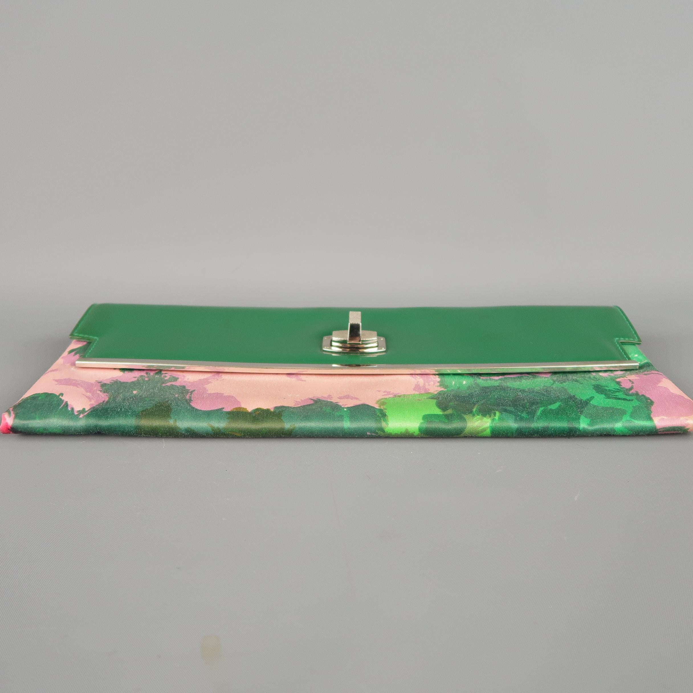 green and pink clutch
