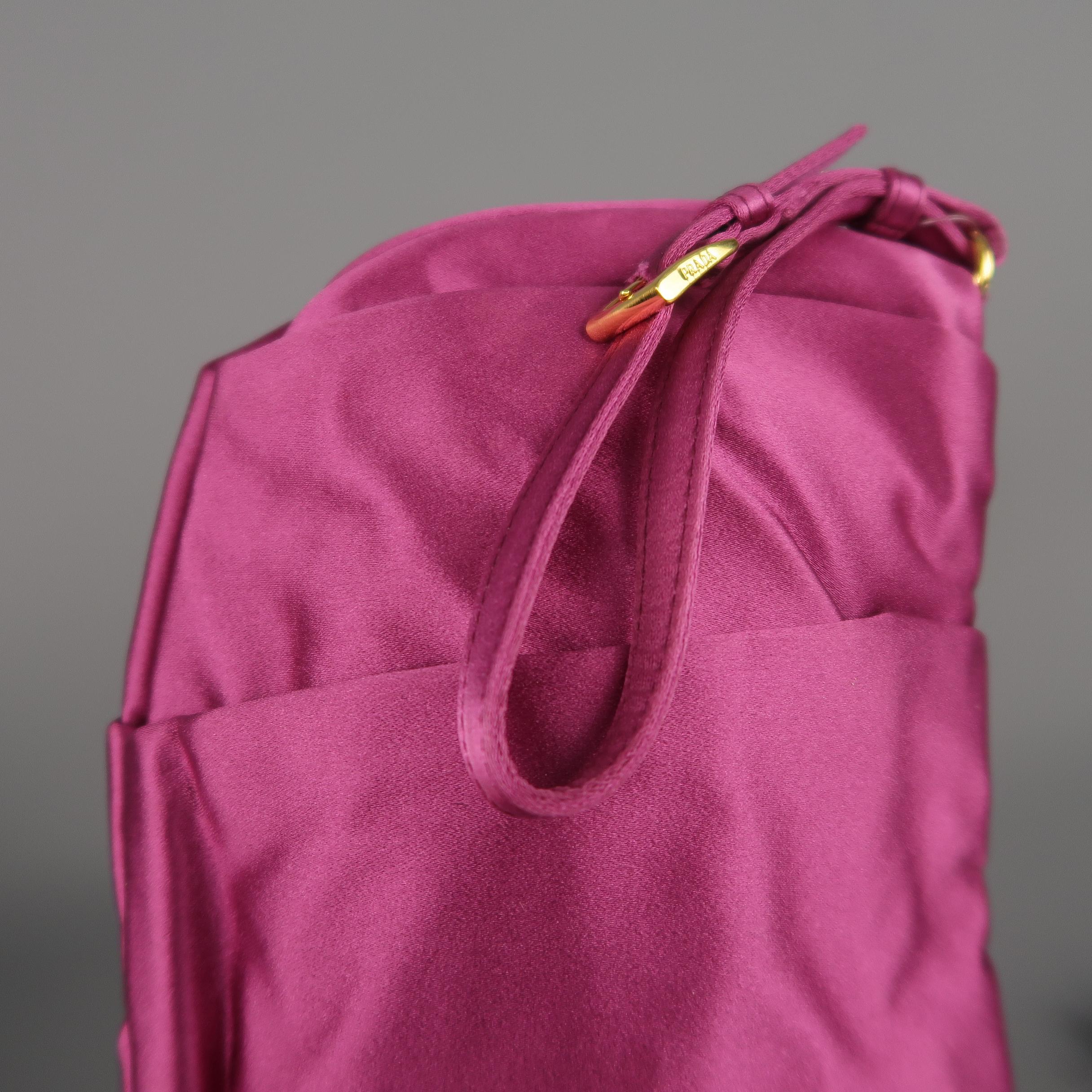 Women's PRADA Pink Silk Satin Bow Wristlet Handbag
