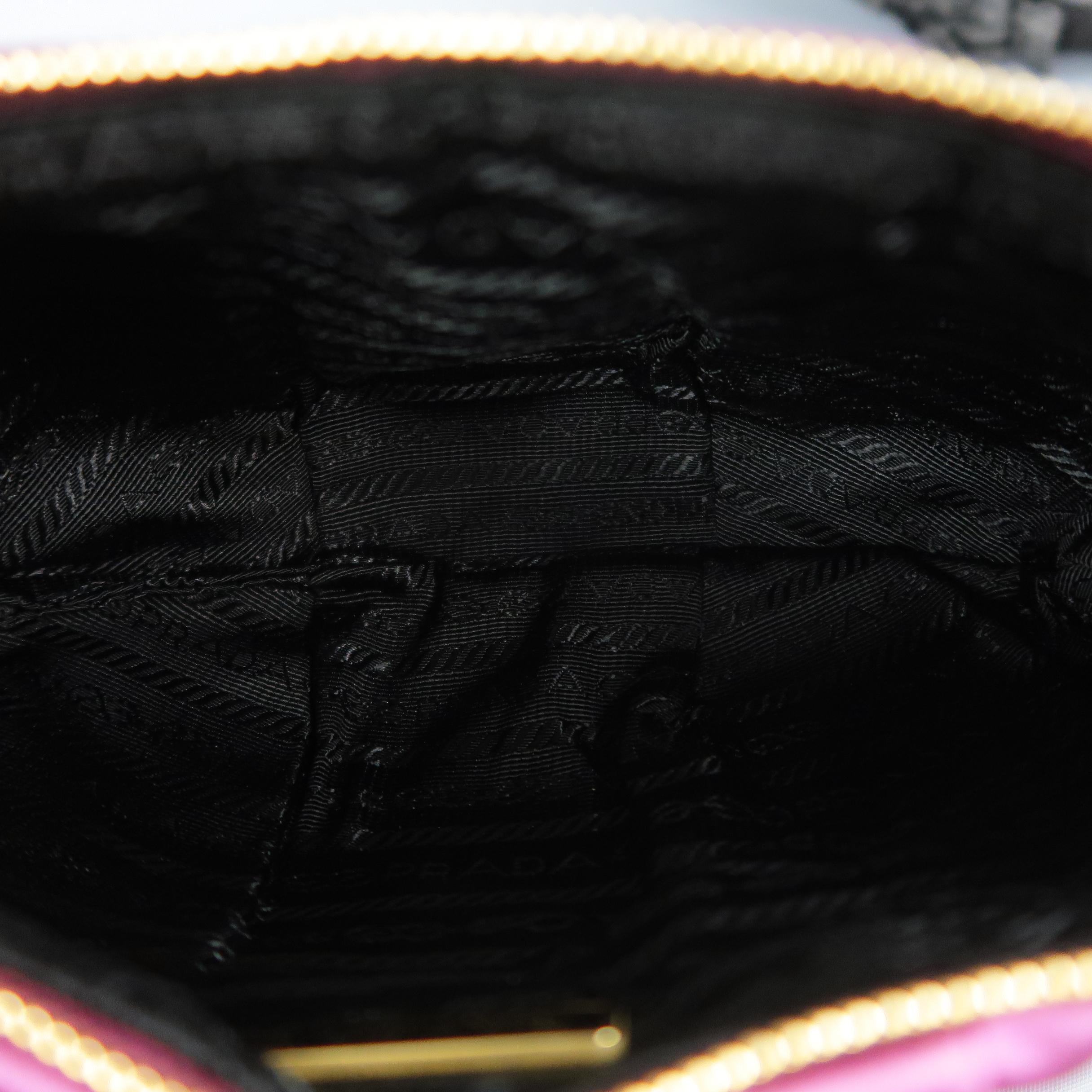 PRADA Pink Silk Satin Bow Wristlet Handbag 2
