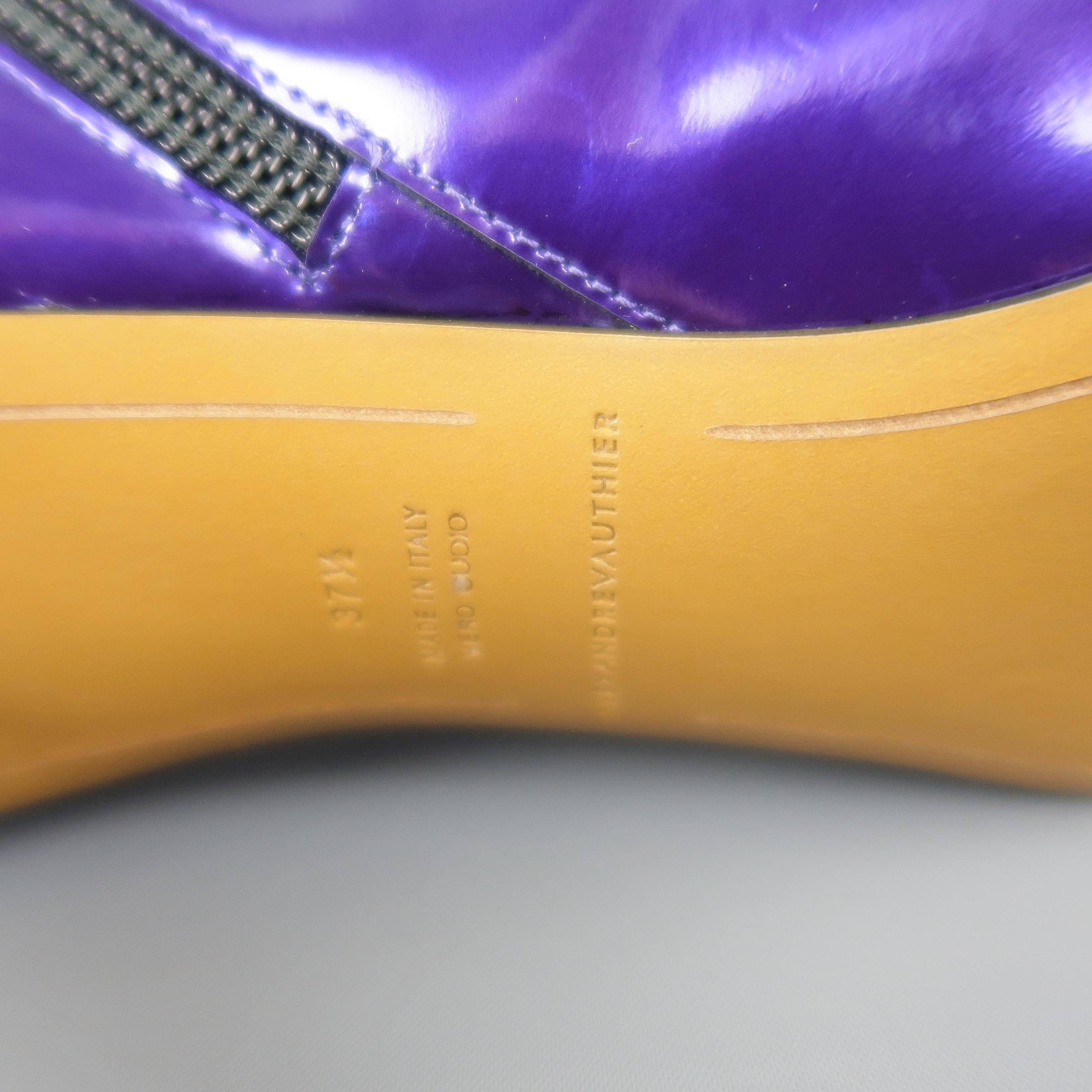 ALEXANDER VAUTHIER Size 7.5 Purple Metallic Patent Leather ALEX Knee High Boots 3