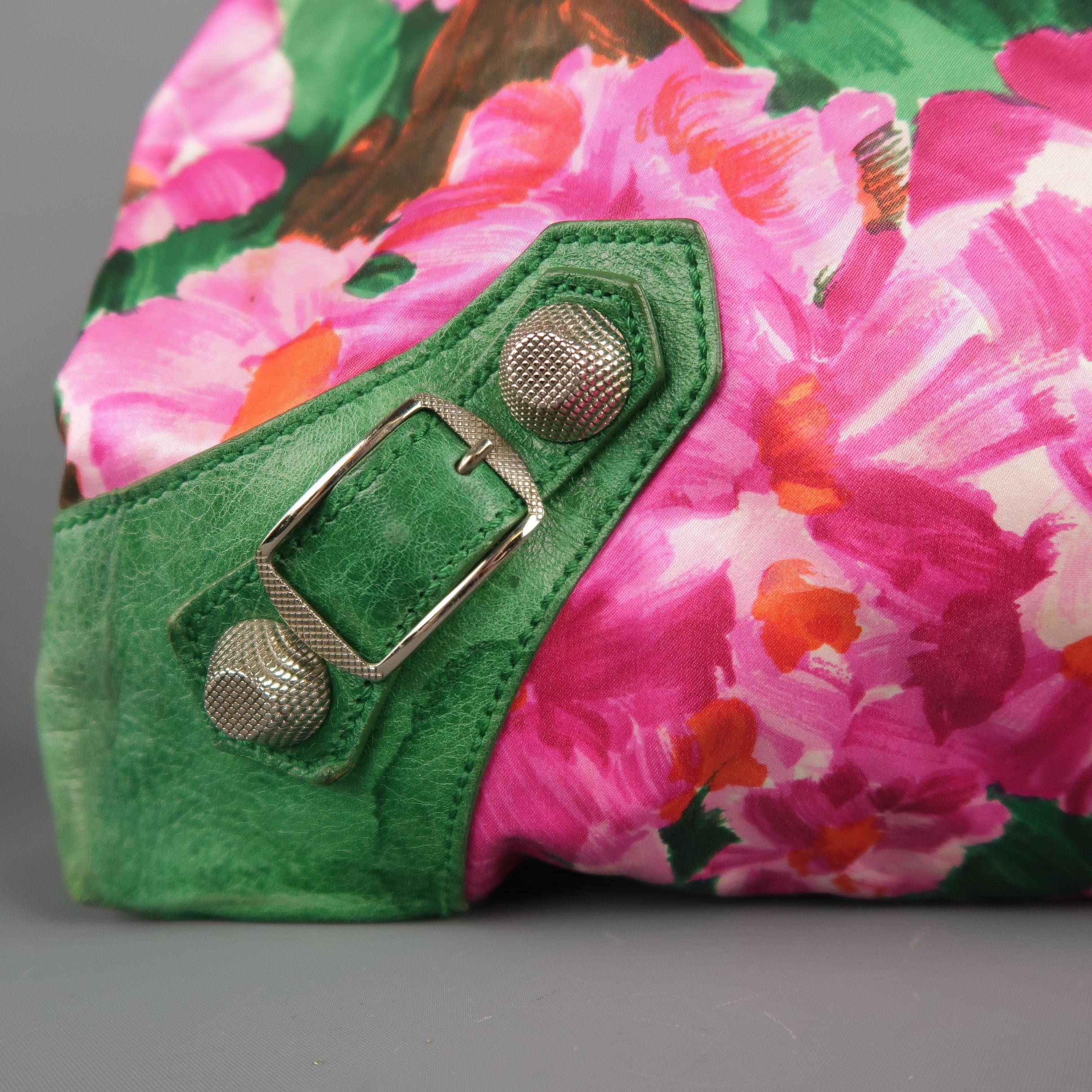 pink floral handbag