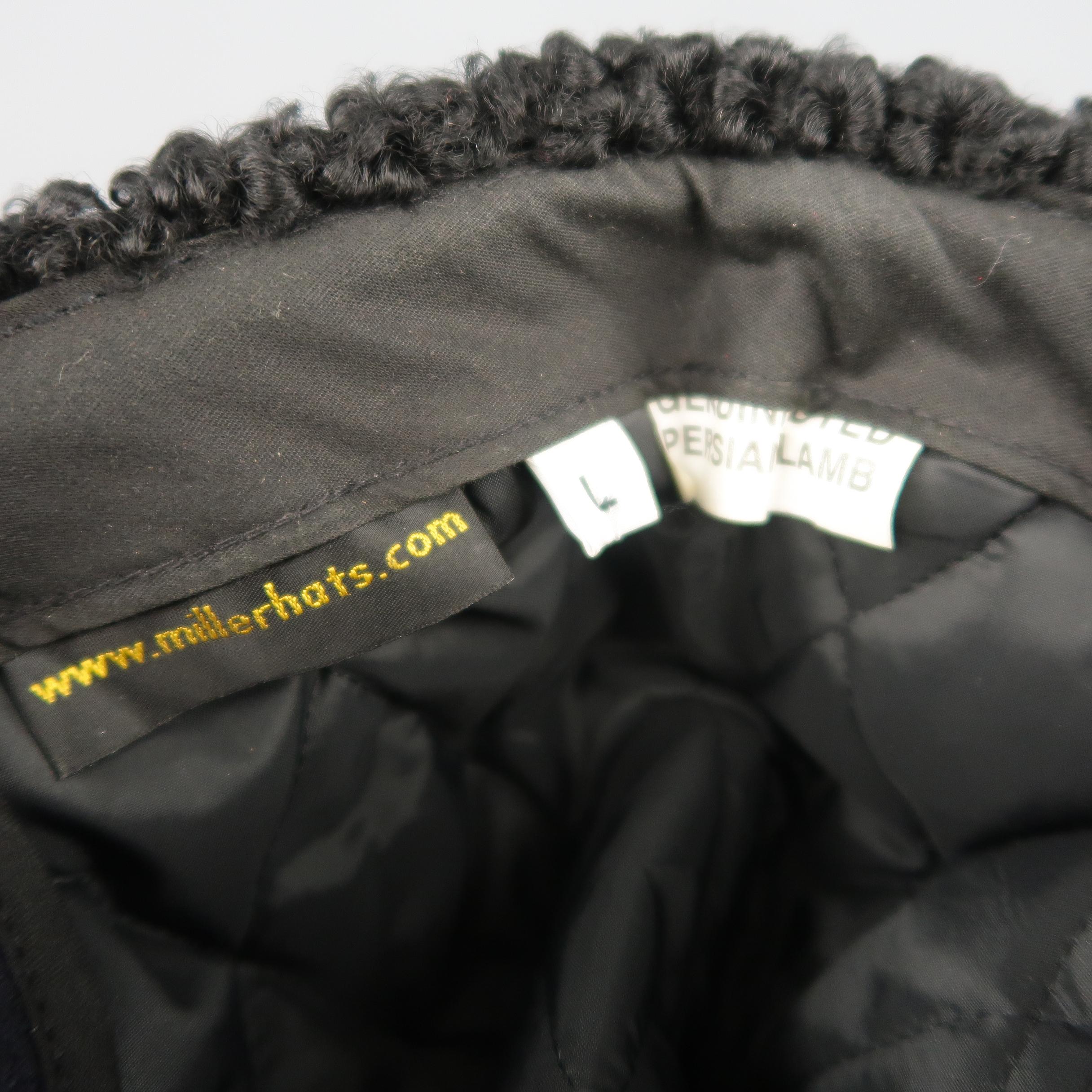 MILLER Size L Black Persian Lamb Fur Ambassador Hat 1