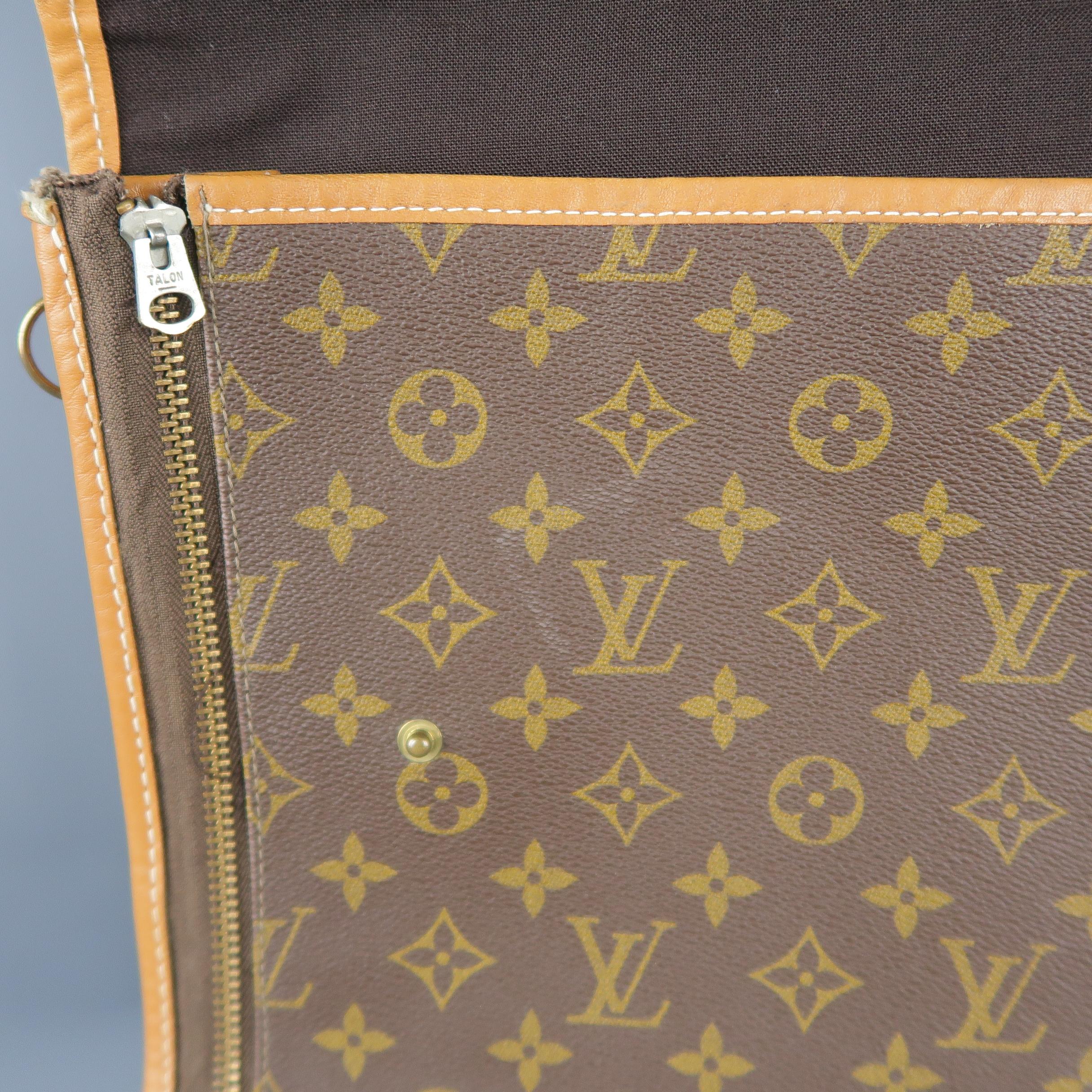 Vintage LOUIS VUITTON Brown Monogram Coated Canvas Luggage Interior Bag 13