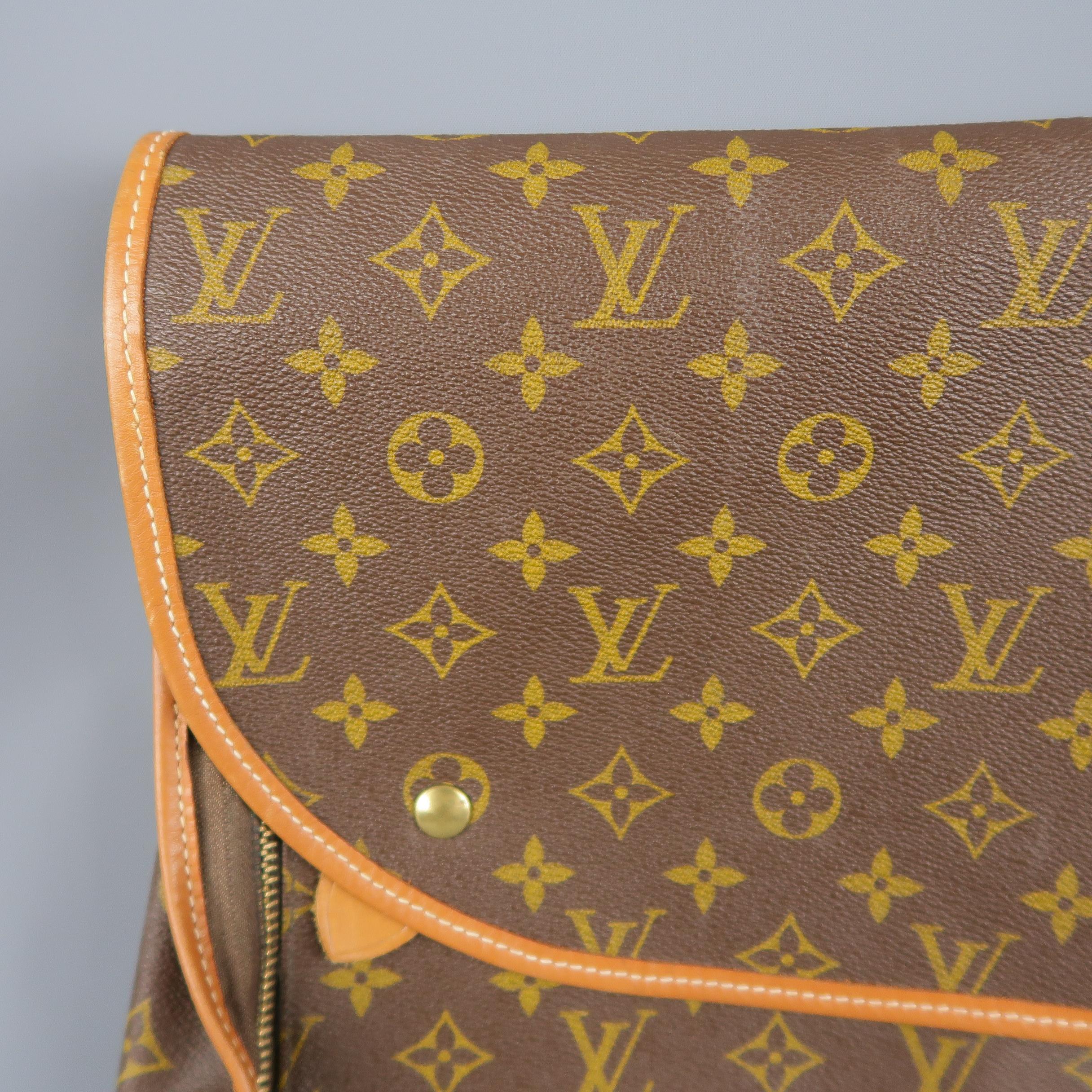 Vintage LOUIS VUITTON Brown Coated Monogram Canvas Luggage Interior Pouch In Good Condition In San Francisco, CA