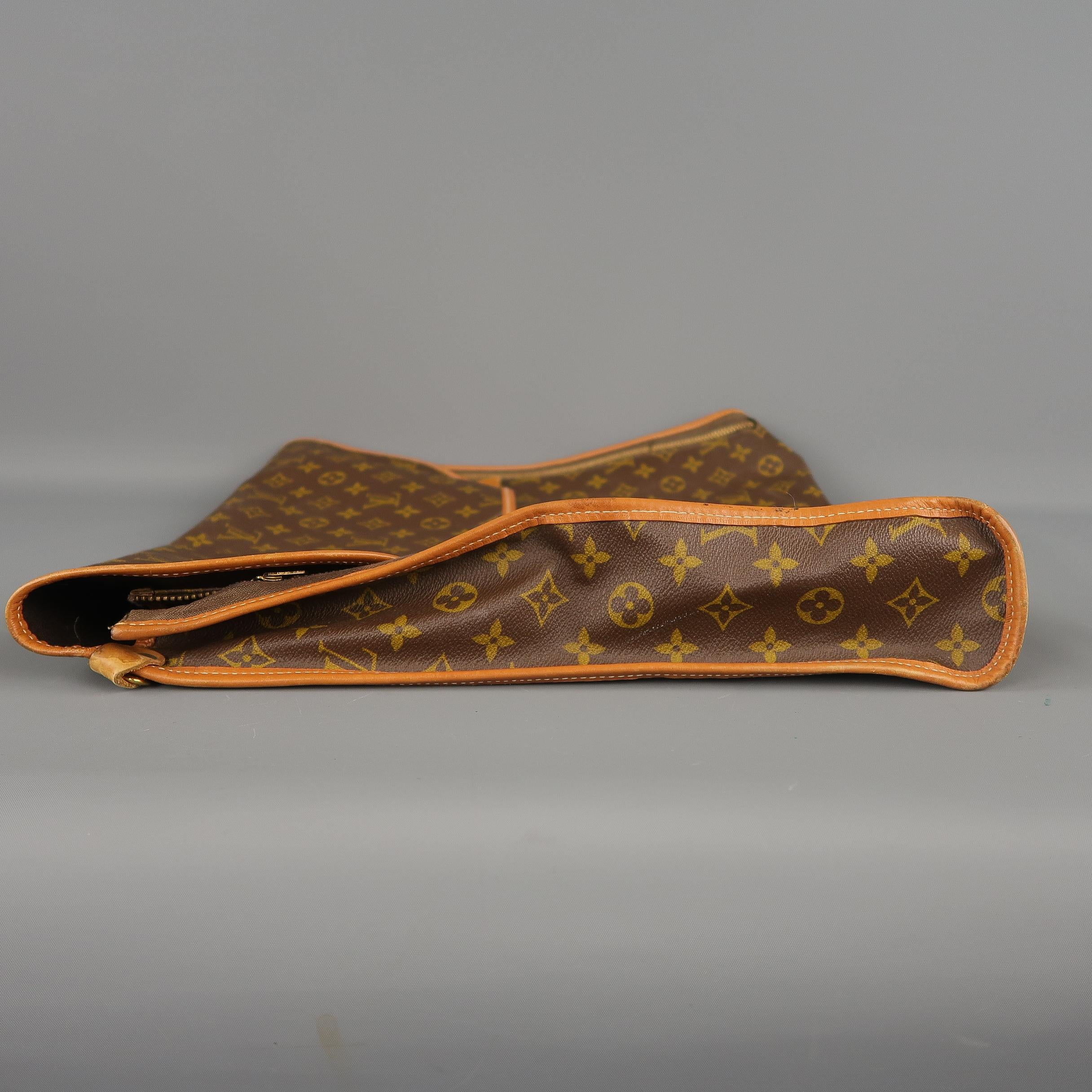 Vintage LOUIS VUITTON Brown Coated Monogram Canvas Luggage Interior Pouch 1