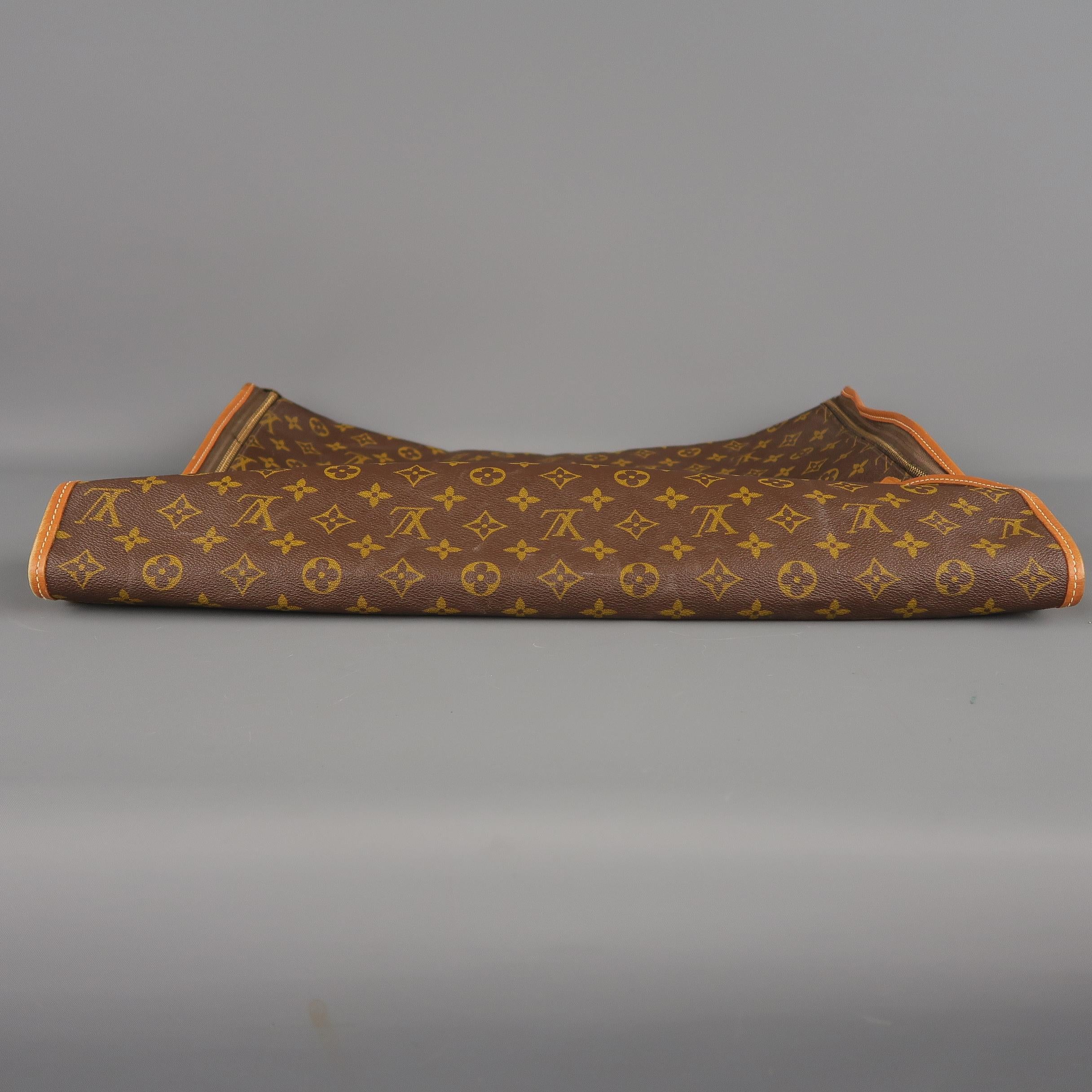 Vintage LOUIS VUITTON Brown Coated Monogram Canvas Luggage Interior Pouch 4