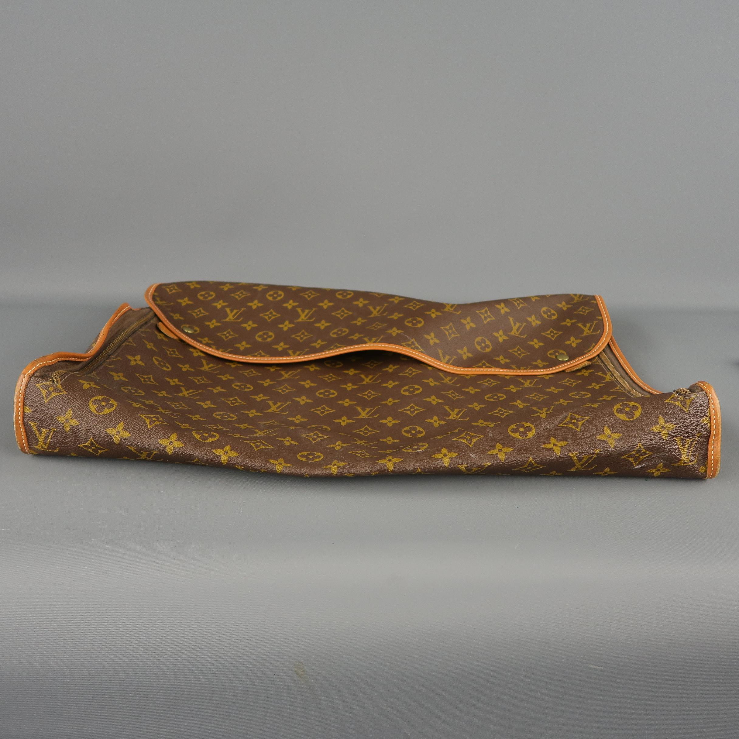 Vintage LOUIS VUITTON Brown Coated Monogram Canvas Luggage Interior Pouch 8