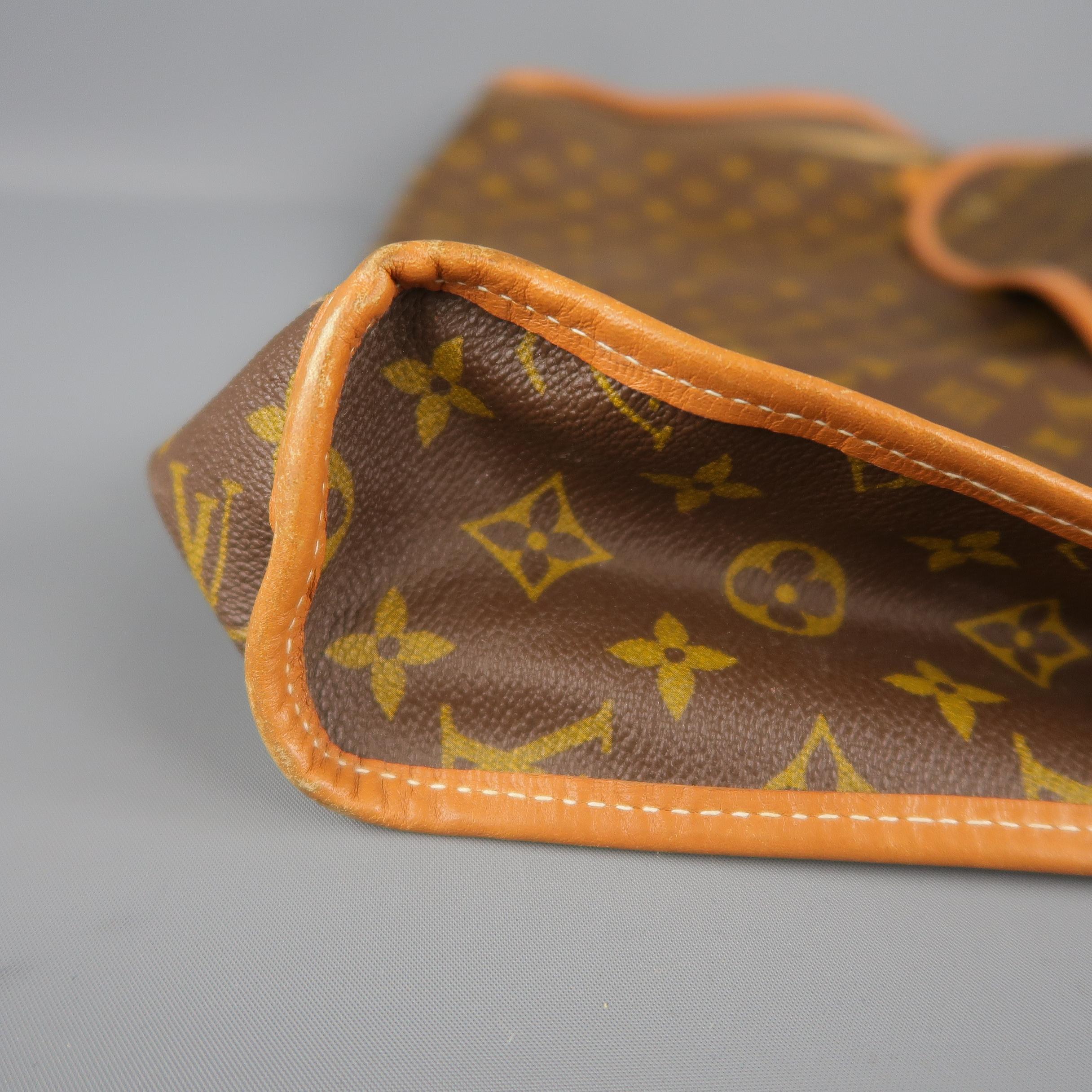 Vintage LOUIS VUITTON Brown Coated Monogram Canvas Luggage Interior Pouch 7