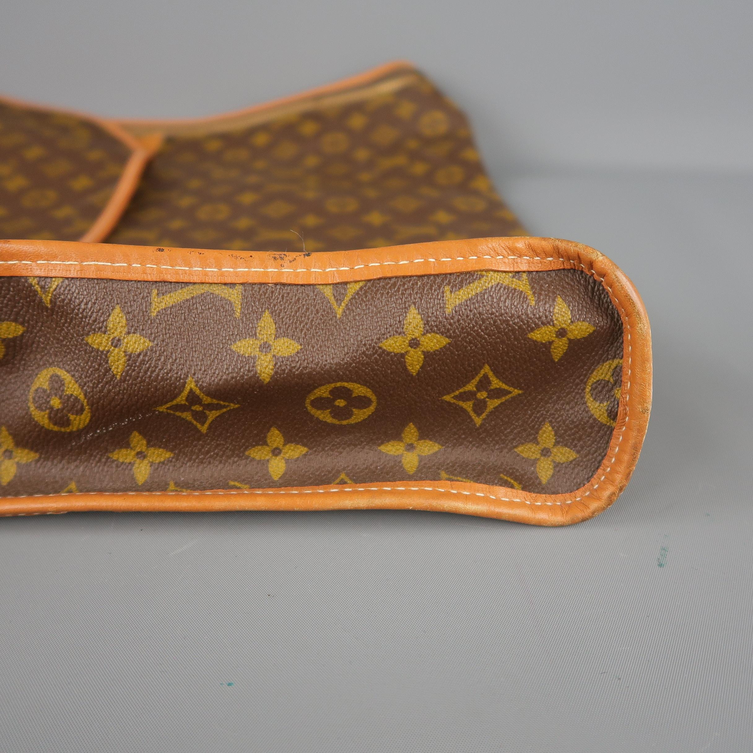 Vintage LOUIS VUITTON Brown Coated Monogram Canvas Luggage Interior Pouch 2