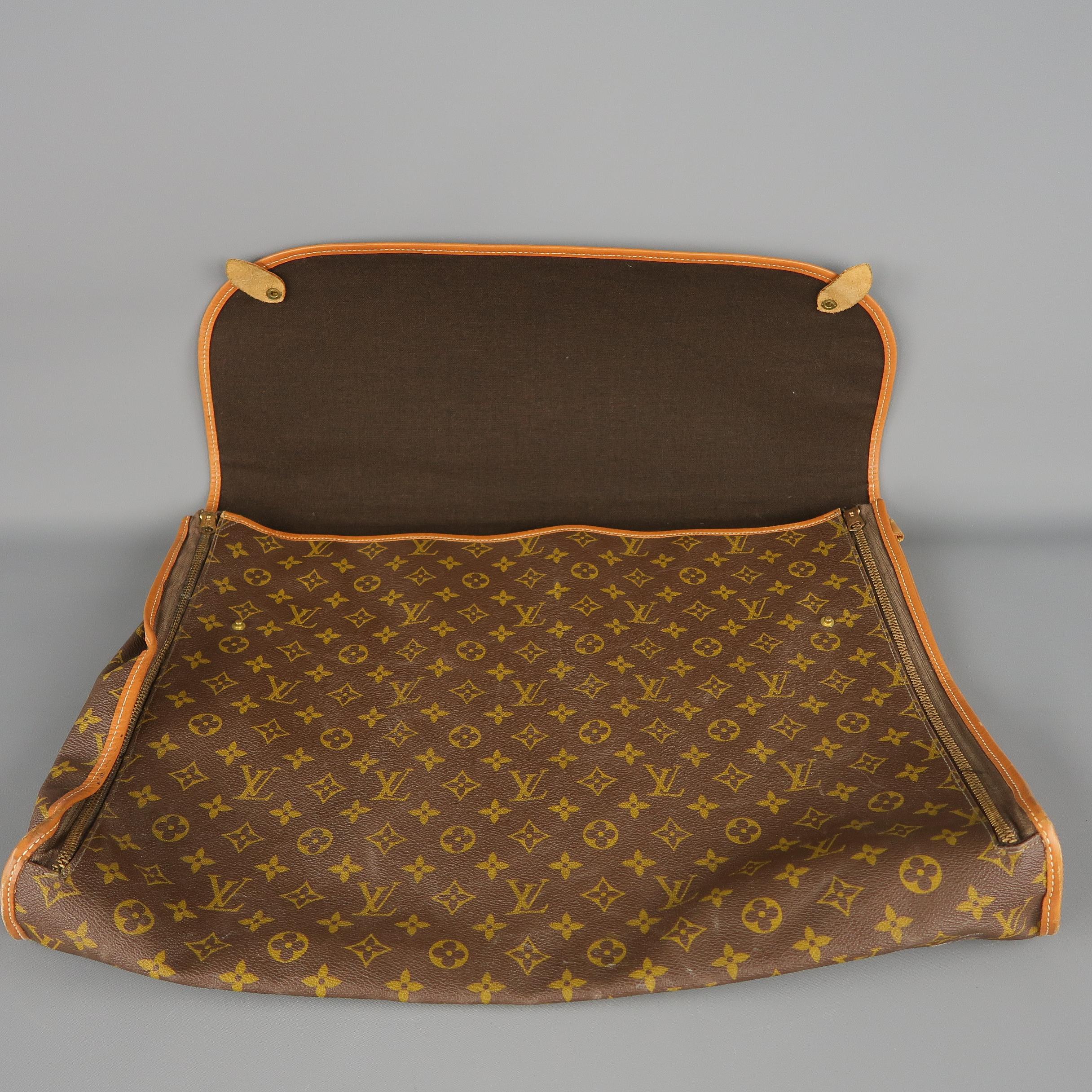 Vintage LOUIS VUITTON Brown Coated Monogram Canvas Luggage Interior Pouch 11