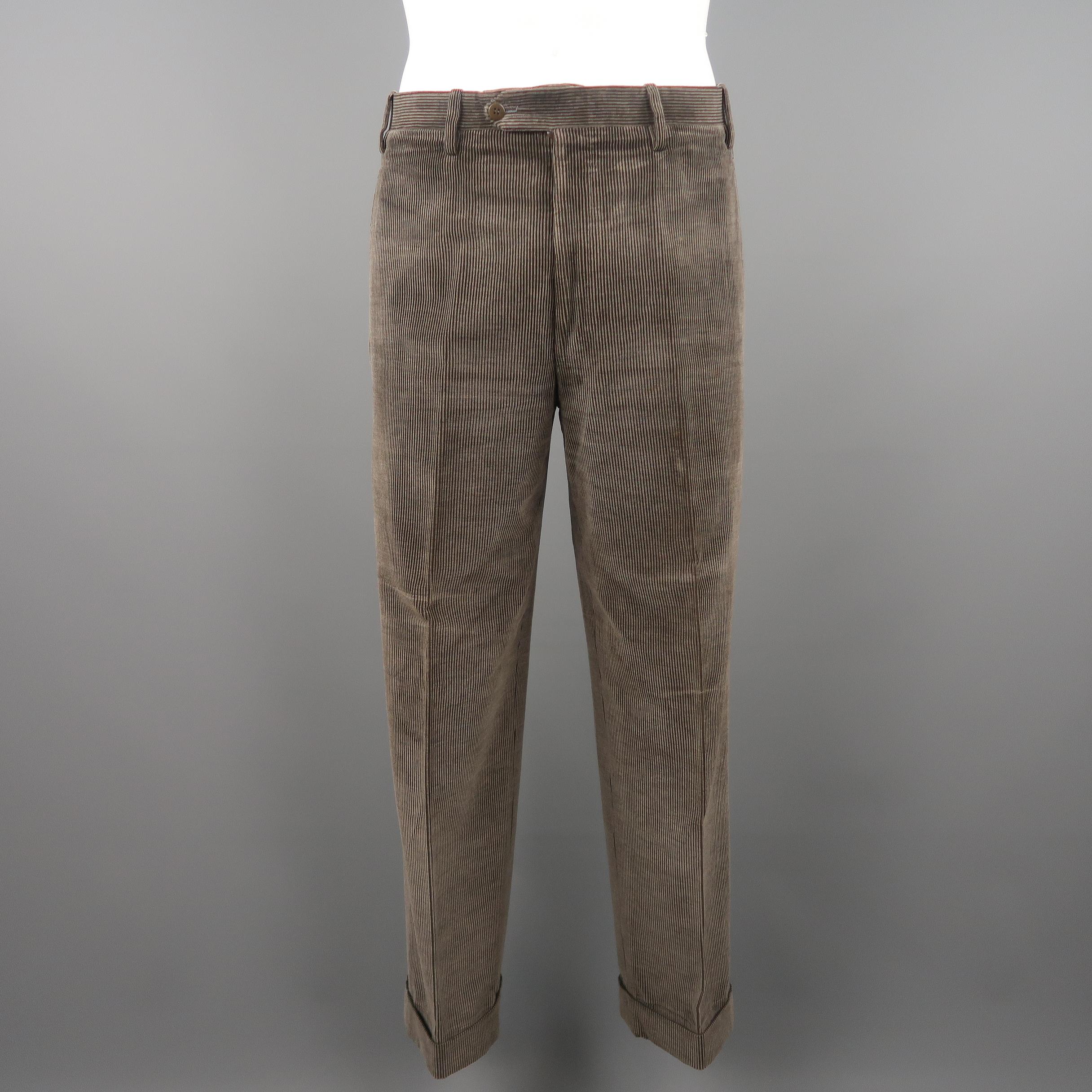 KITON 38 Short Dark Gray Solid Cotton / Cashmere Corduroy 32 28 Suit 3