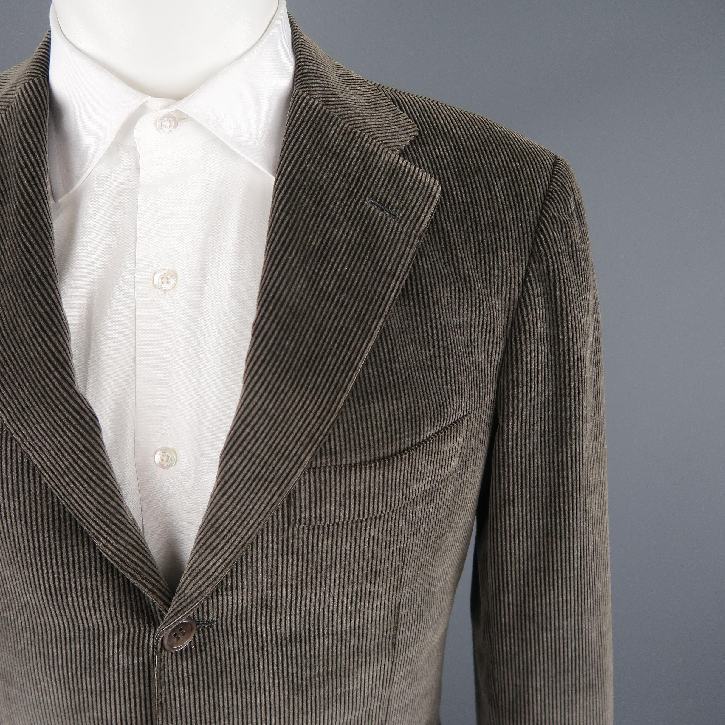 KITON 38 Short Dark Gray Solid Cotton / Cashmere Corduroy 32 28 Suit In Excellent Condition In San Francisco, CA
