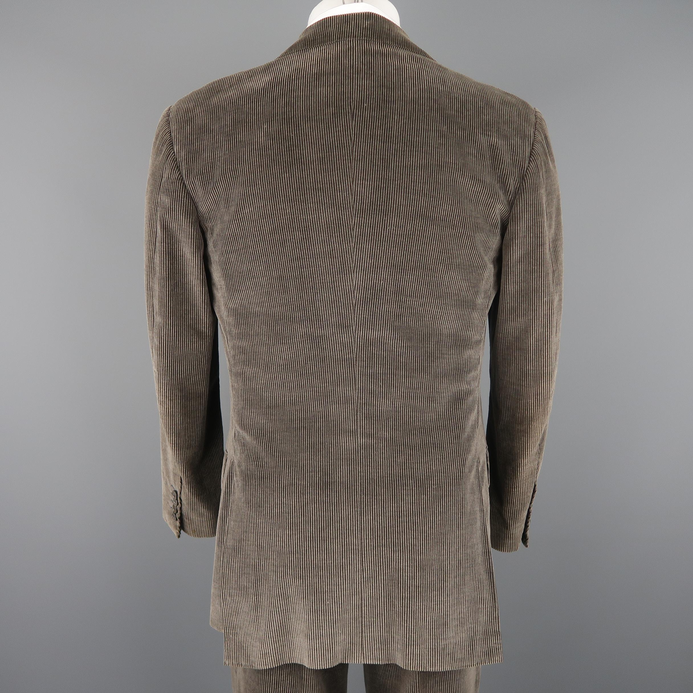 KITON 38 Short Dark Gray Solid Cotton / Cashmere Corduroy 32 28 Suit 1