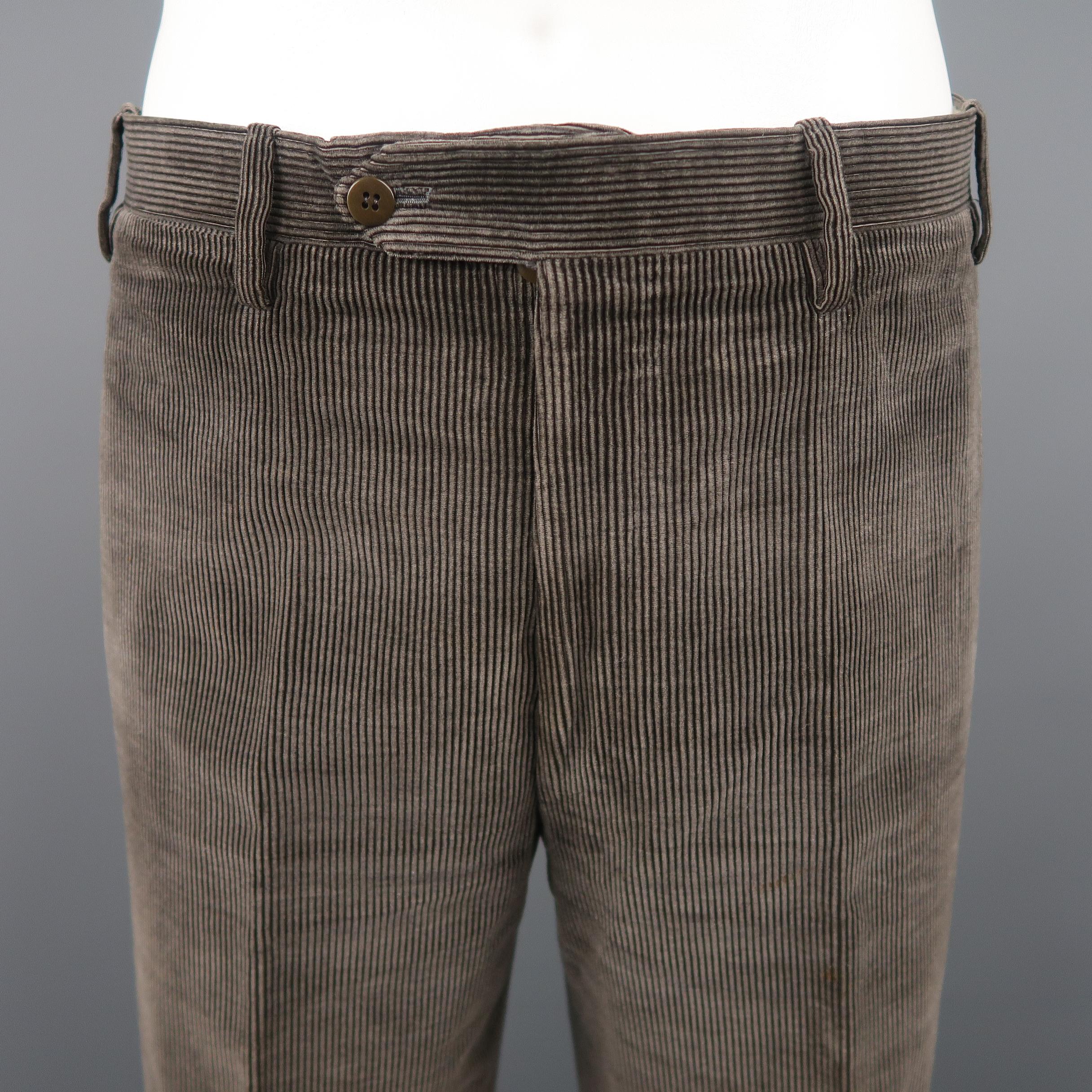 KITON 38 Short Dark Gray Solid Cotton / Cashmere Corduroy 32 28 Suit 4