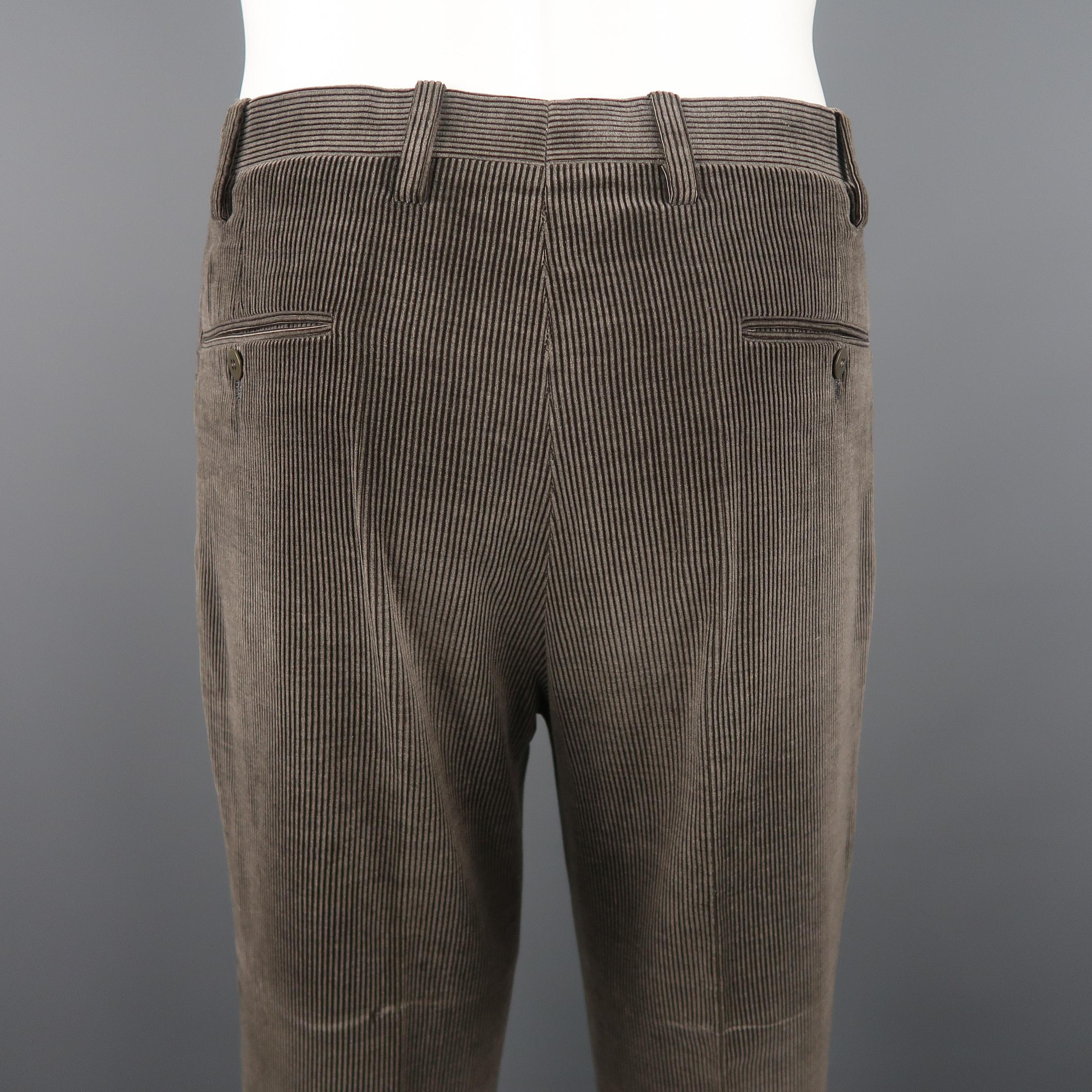 KITON 38 Short Dark Gray Solid Cotton / Cashmere Corduroy 32 28 Suit 5