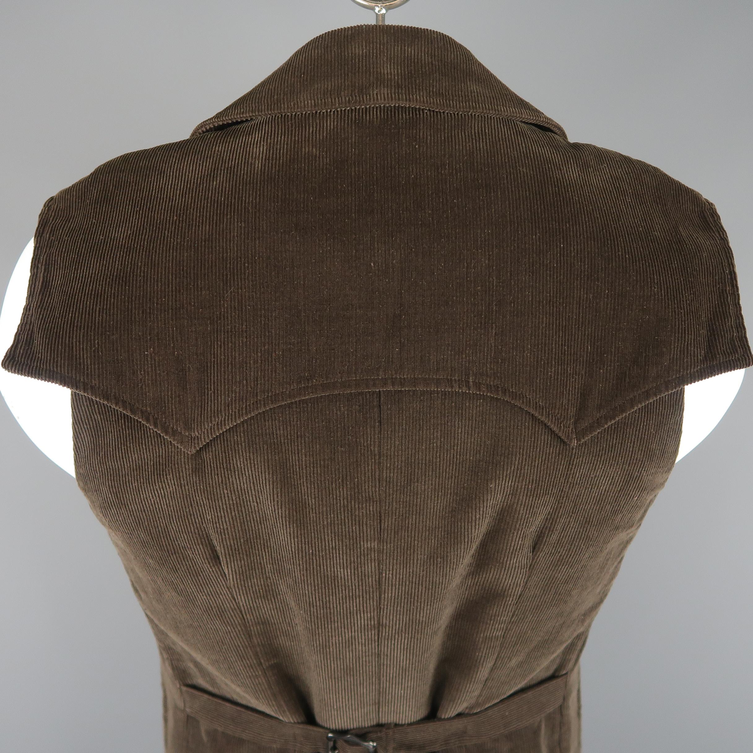 NUMBER (N)INE 40 Brown Solid Corduroy Vest 1