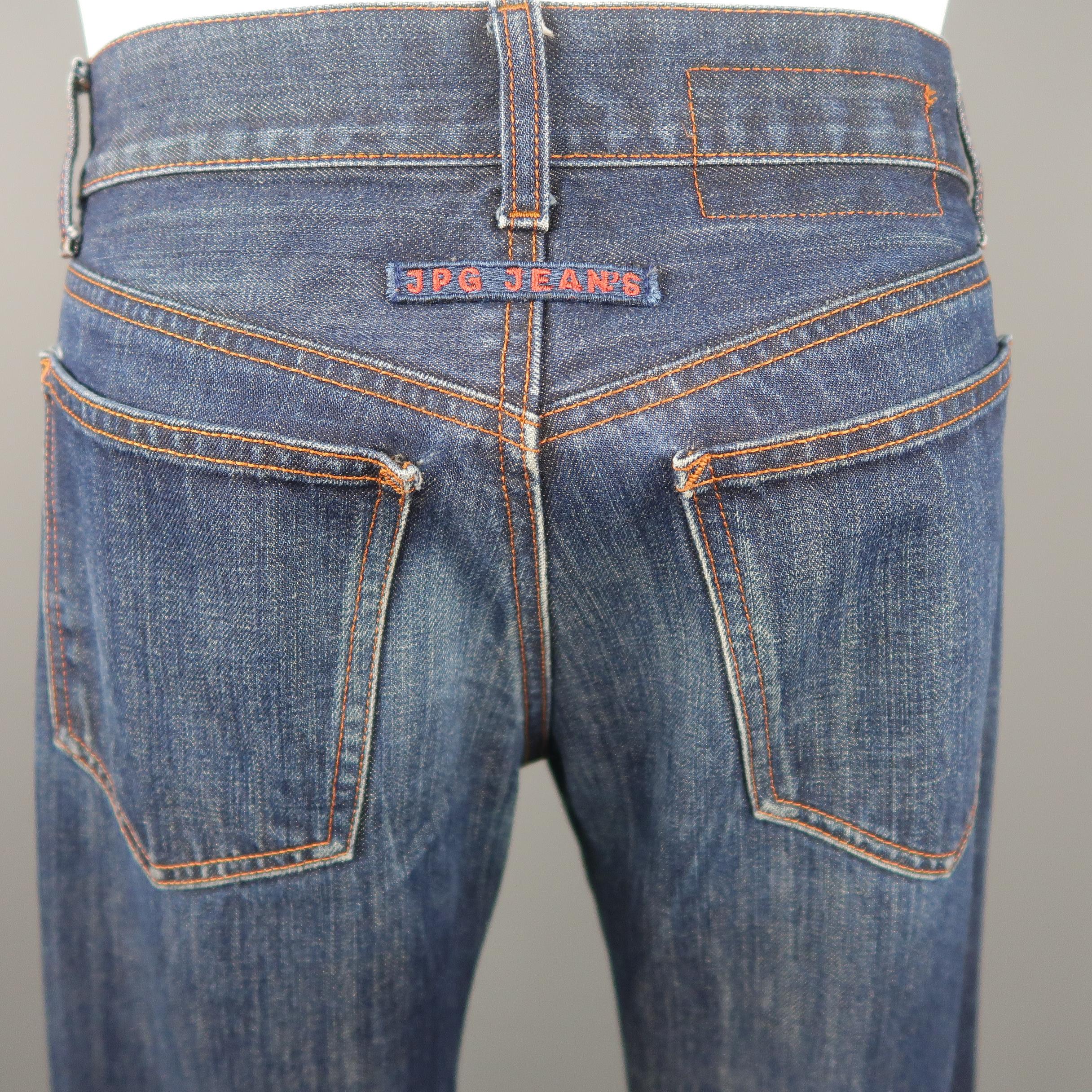Women's or Men's JEAN PAUL GAULTIER JPG JEANS Size 31 Dark Wash Oversized Cuff Jeans
