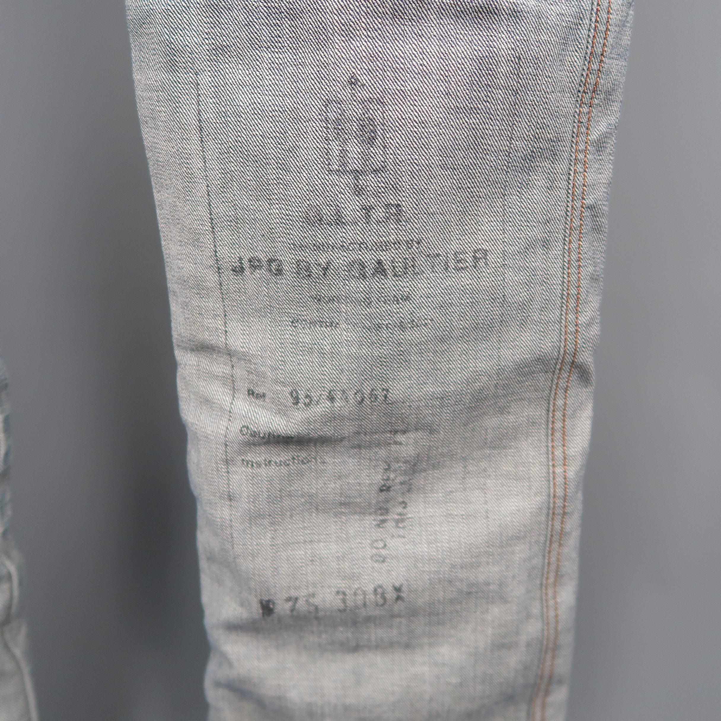 Gray JEAN PAUL GAULTIER JPG JEANS Size 31 Dark Wash Oversized Cuff Jeans