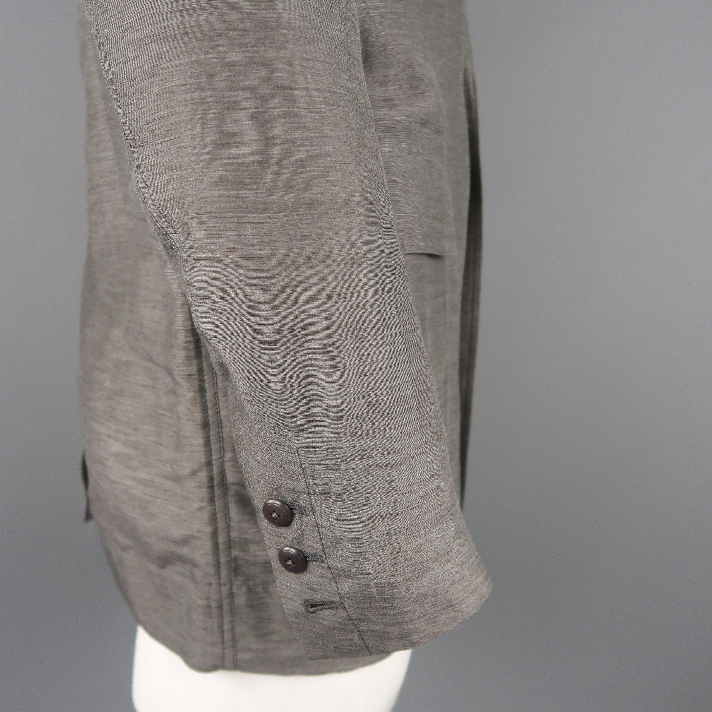 Men's RICK OWENS 42 Grey Textured Linen Blend Single Button Sport Coat Jacket