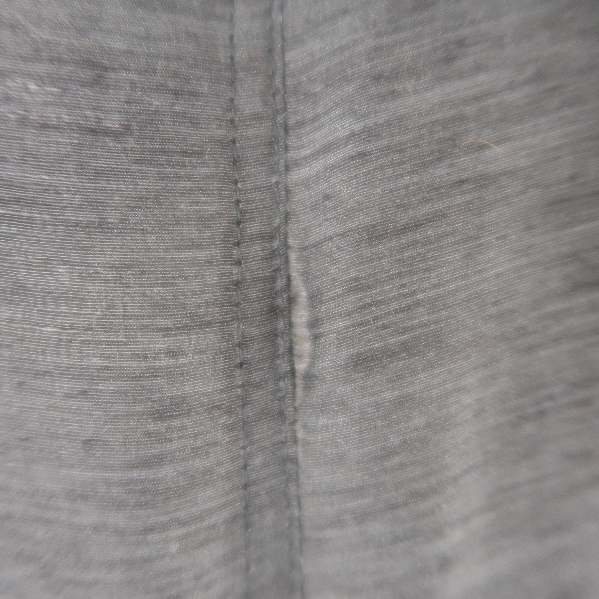 RICK OWENS 42 Grey Textured Linen Blend Single Button Sport Coat Jacket 3