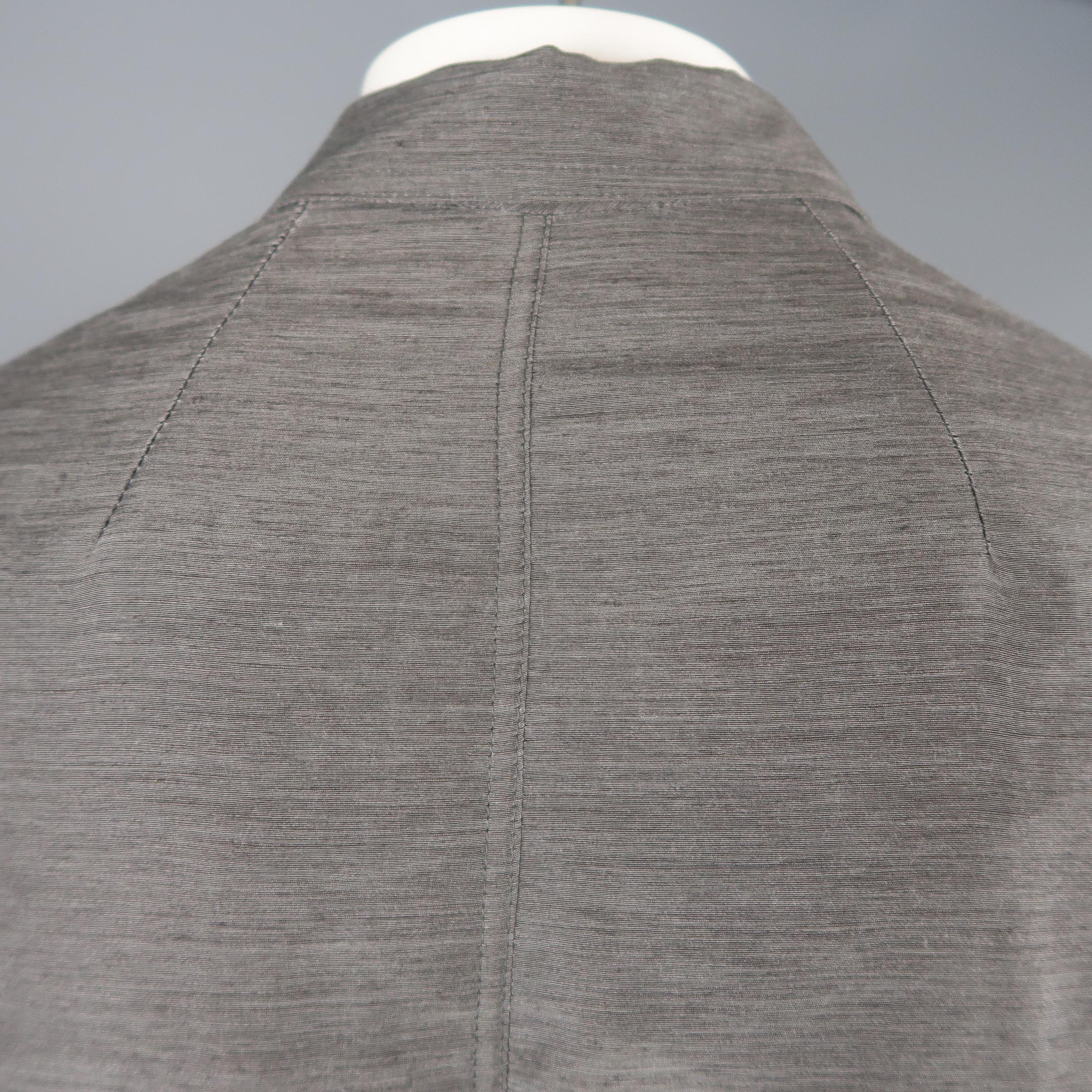 RICK OWENS 42 Grey Textured Linen Blend Single Button Sport Coat Jacket 4