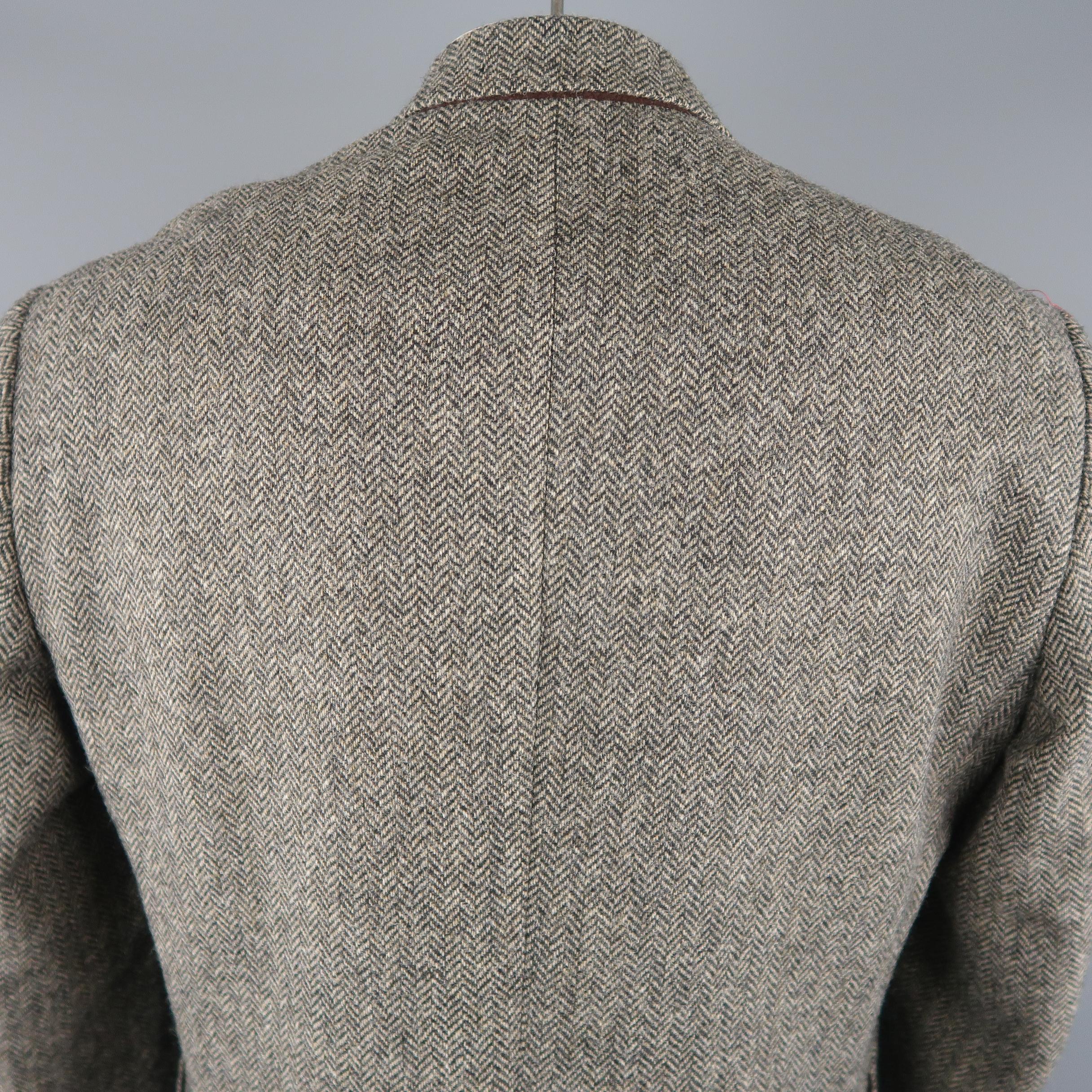 BILLY REID 44 Gray Herringbone Wool Sport Coat 3