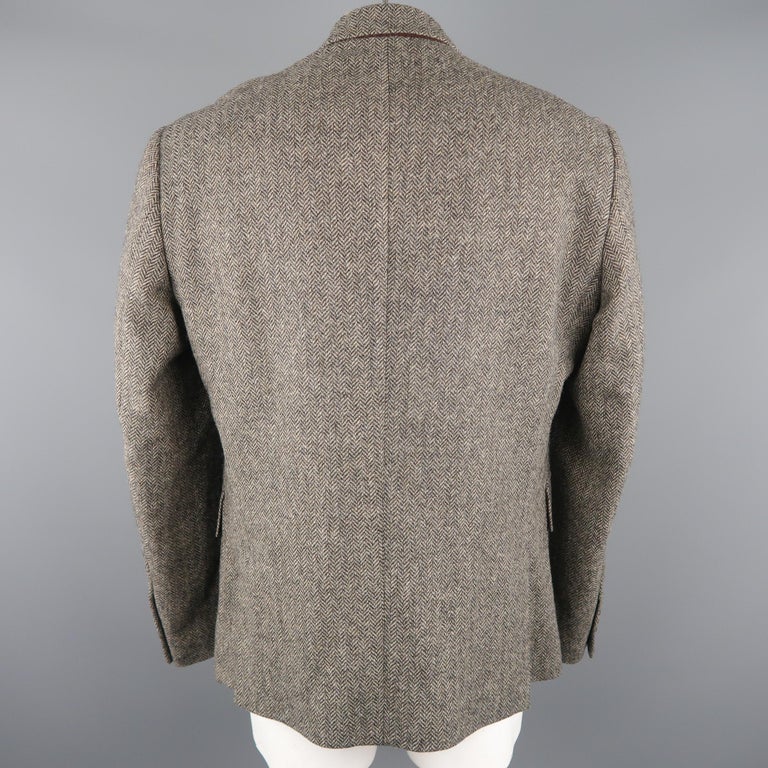 BILLY REID 44 Gray Herringbone Wool Sport Coat at 1stDibs