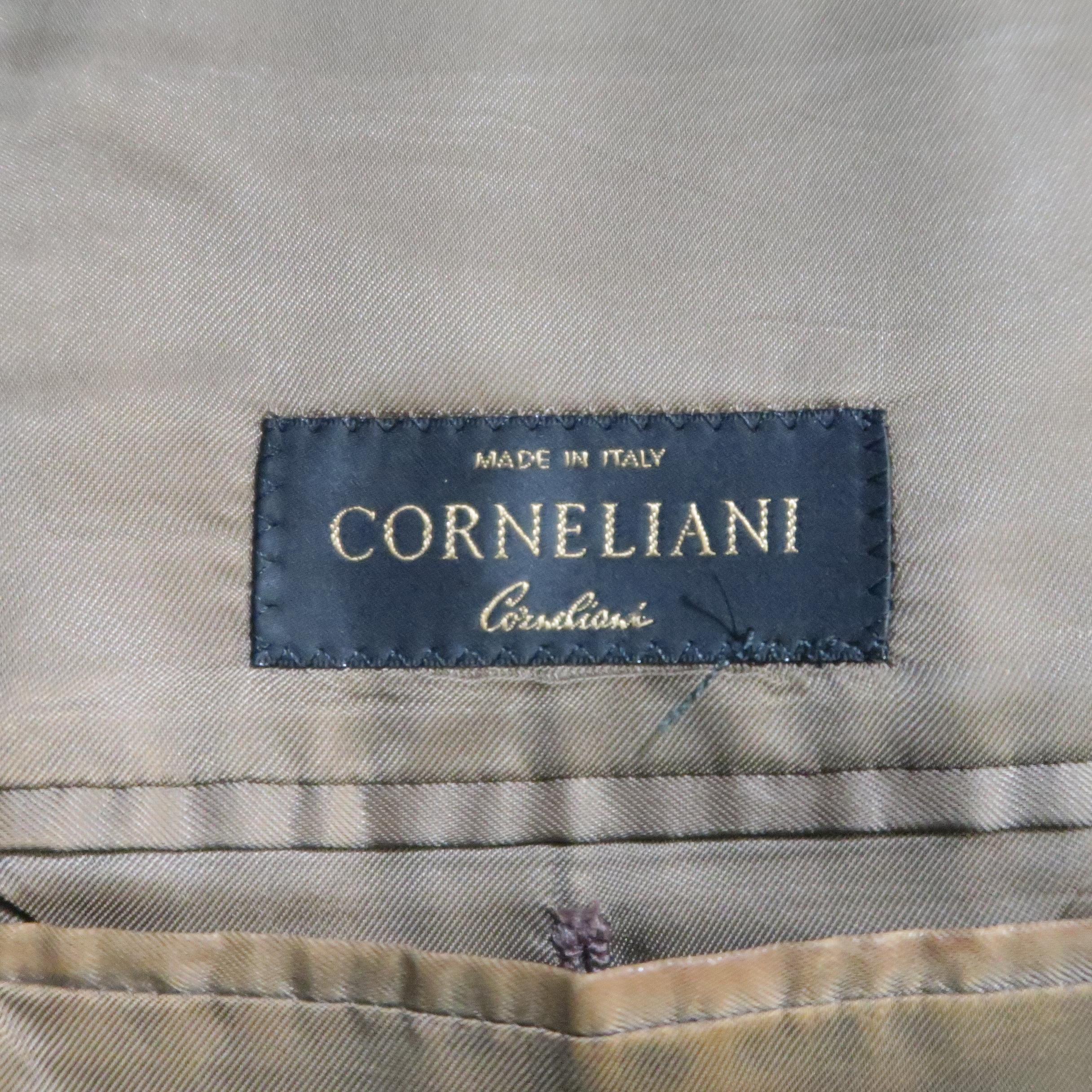 CORNELIANI 40 Tan Window Pane Wool / Cashmere Sport Coat 3