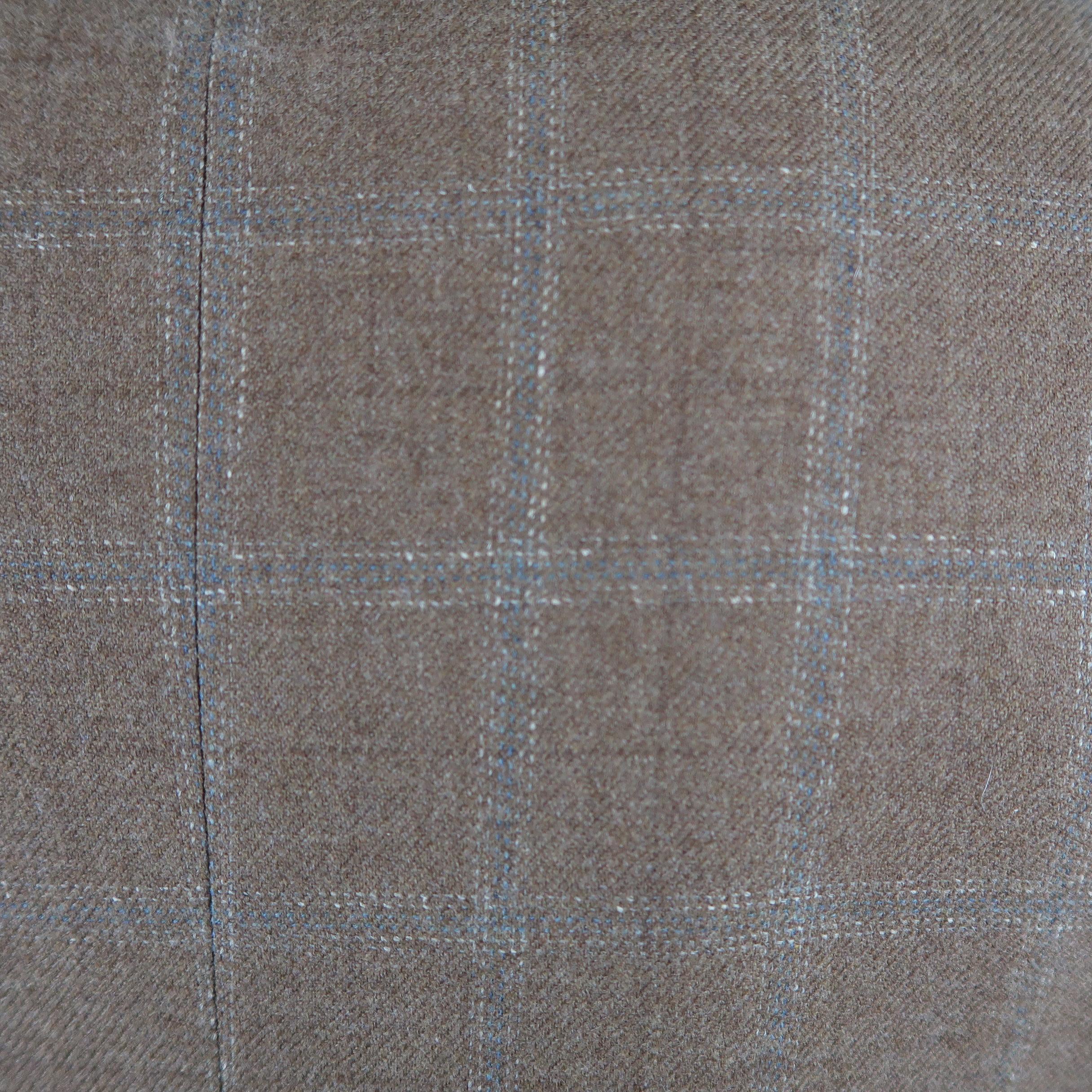 CORNELIANI 40 Tan Window Pane Wool / Cashmere Sport Coat 1