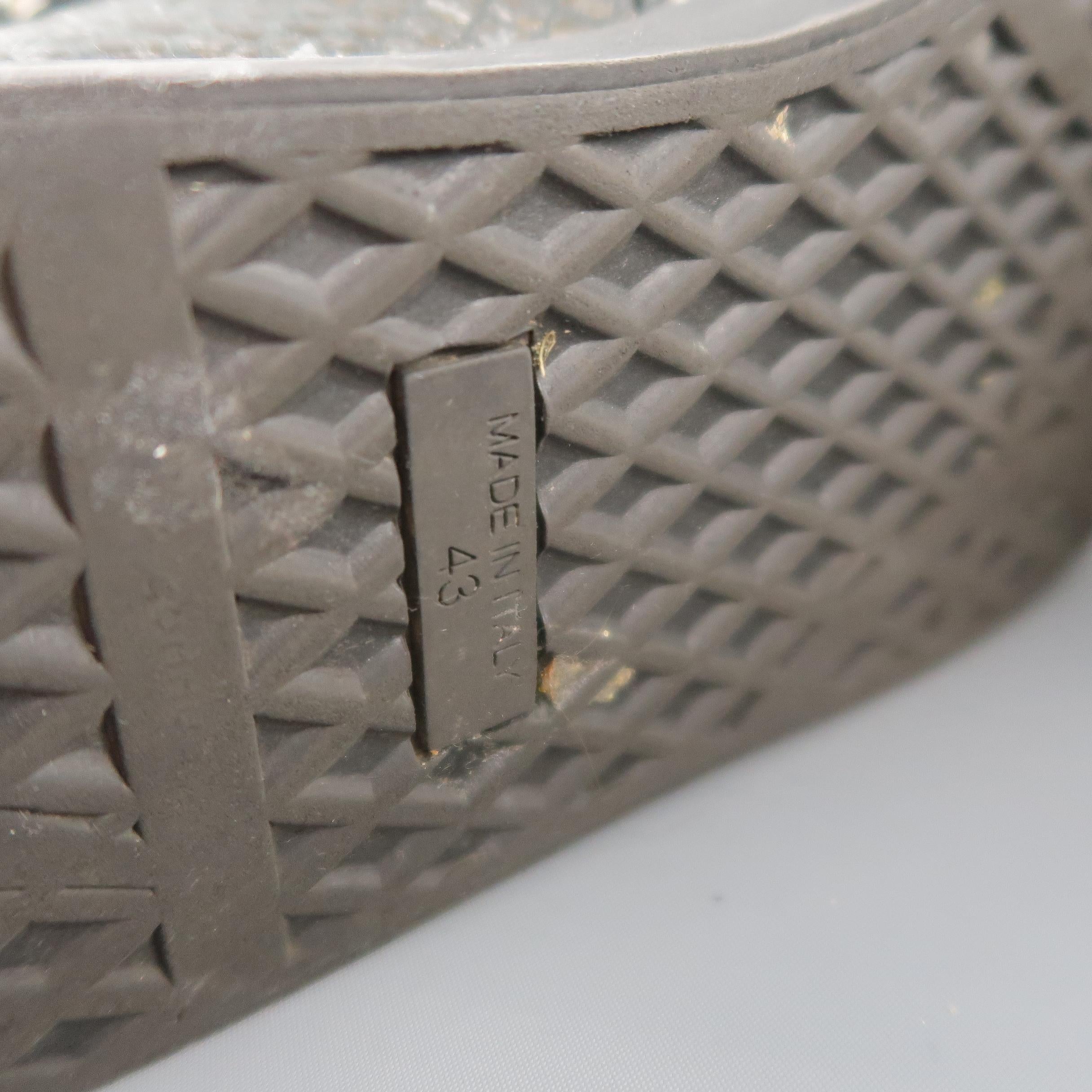 GIUSEPPE ZANOTTI Size 10 Silver Snake Print Metal Plate FARAONE Sneakers 3
