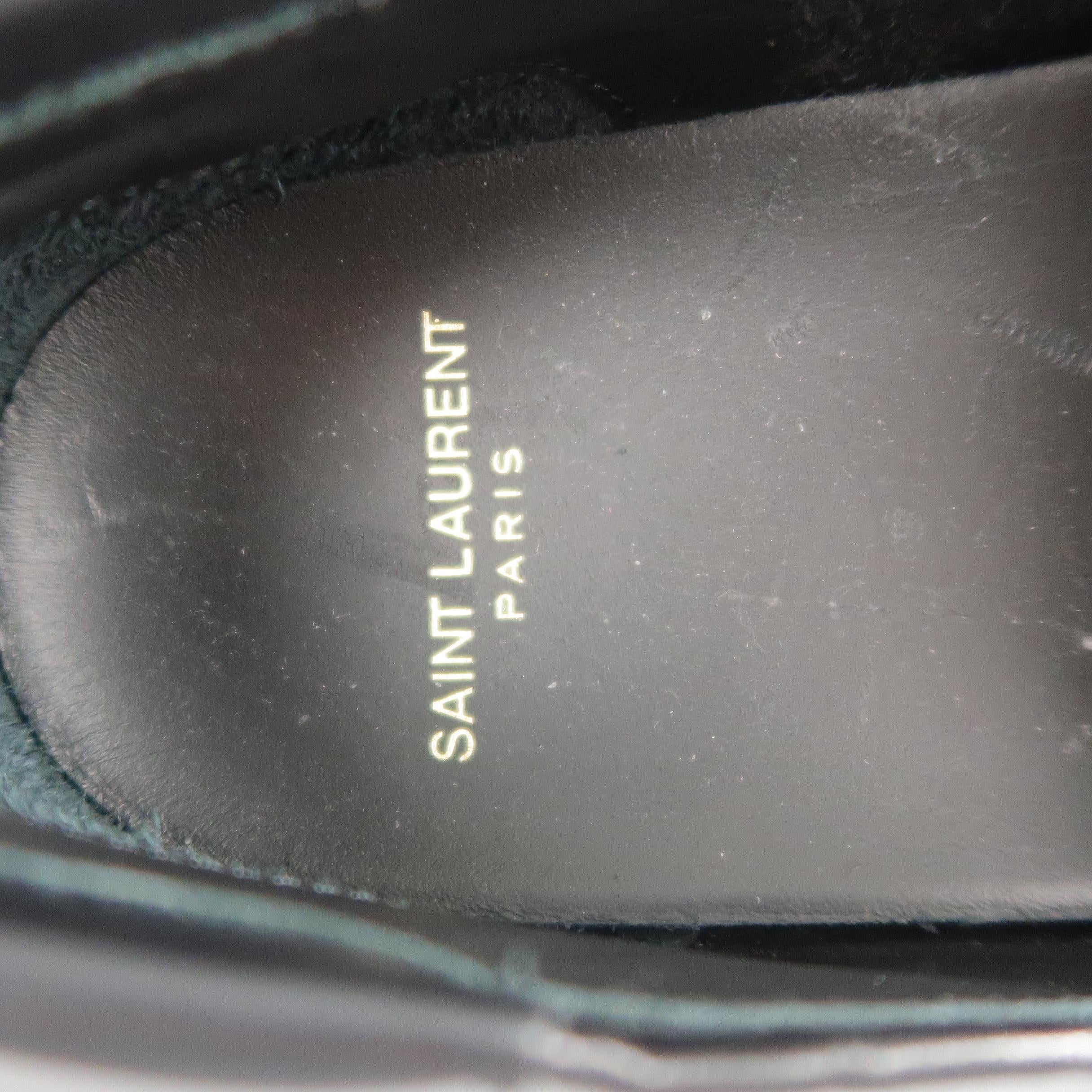 SAINT LAURENT Size 9 Black Studded Leather Skate Slip On Sneakers 2